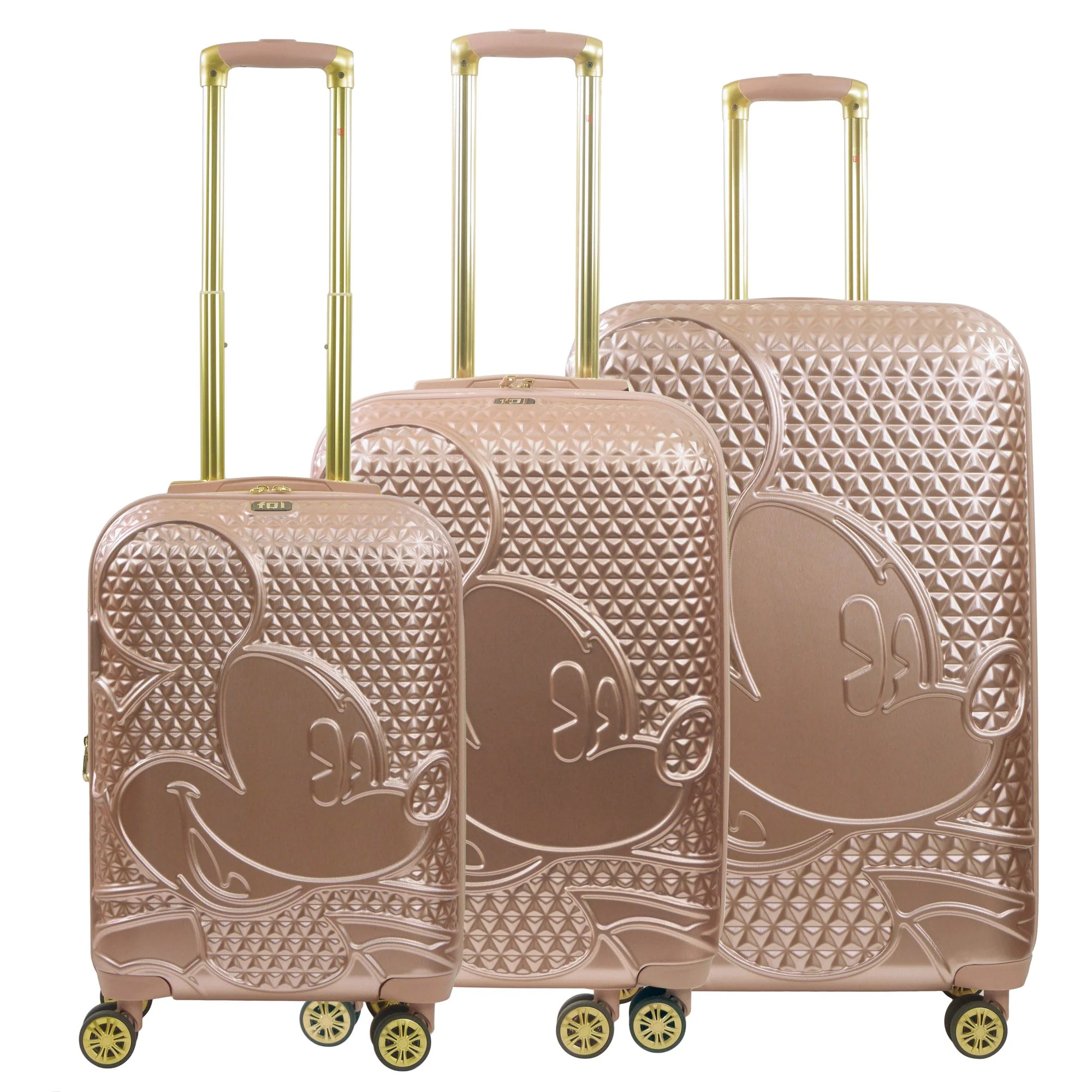Disney Mickey Mouse Rolling Suitcases 3 Piece Set Rose Gold - Image 7