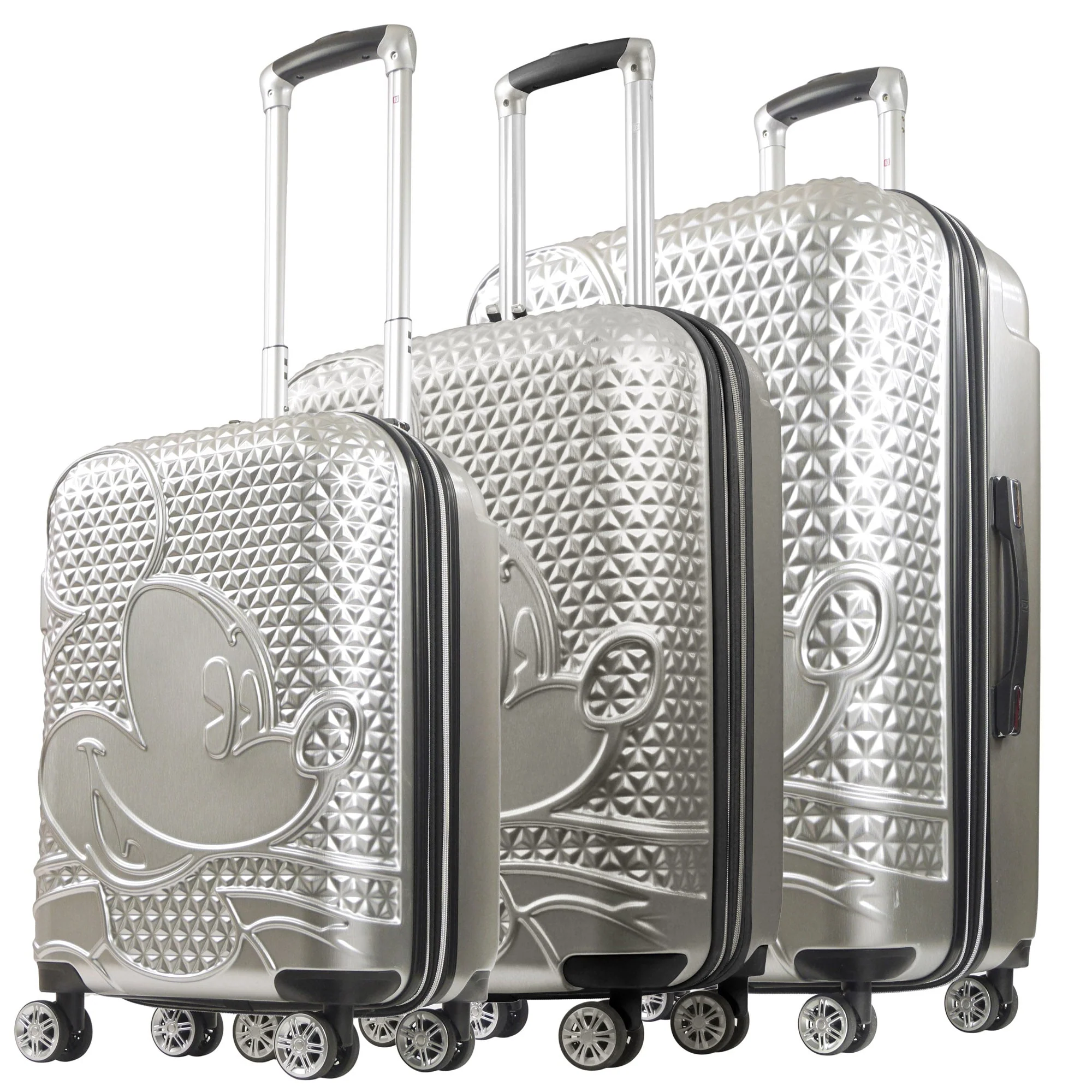 Disney Mickey Mouse Rolling Suitcases 3 Piece Set Silver - Image 5