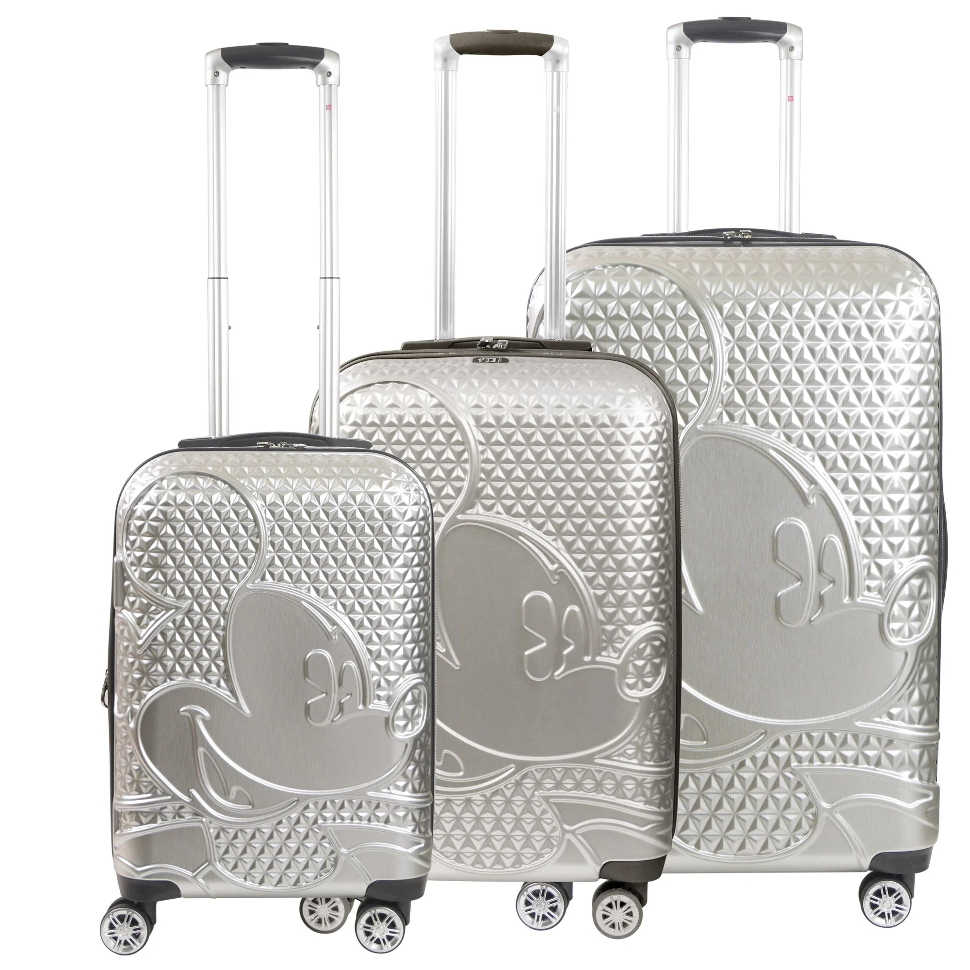 Disney Mickey Mouse Rolling Suitcases 3 Piece Set Silver - Image 7