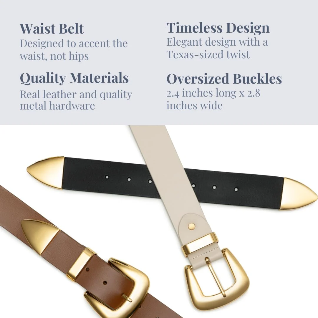Double Buckle Western Waist Belt for Women - Image 7
