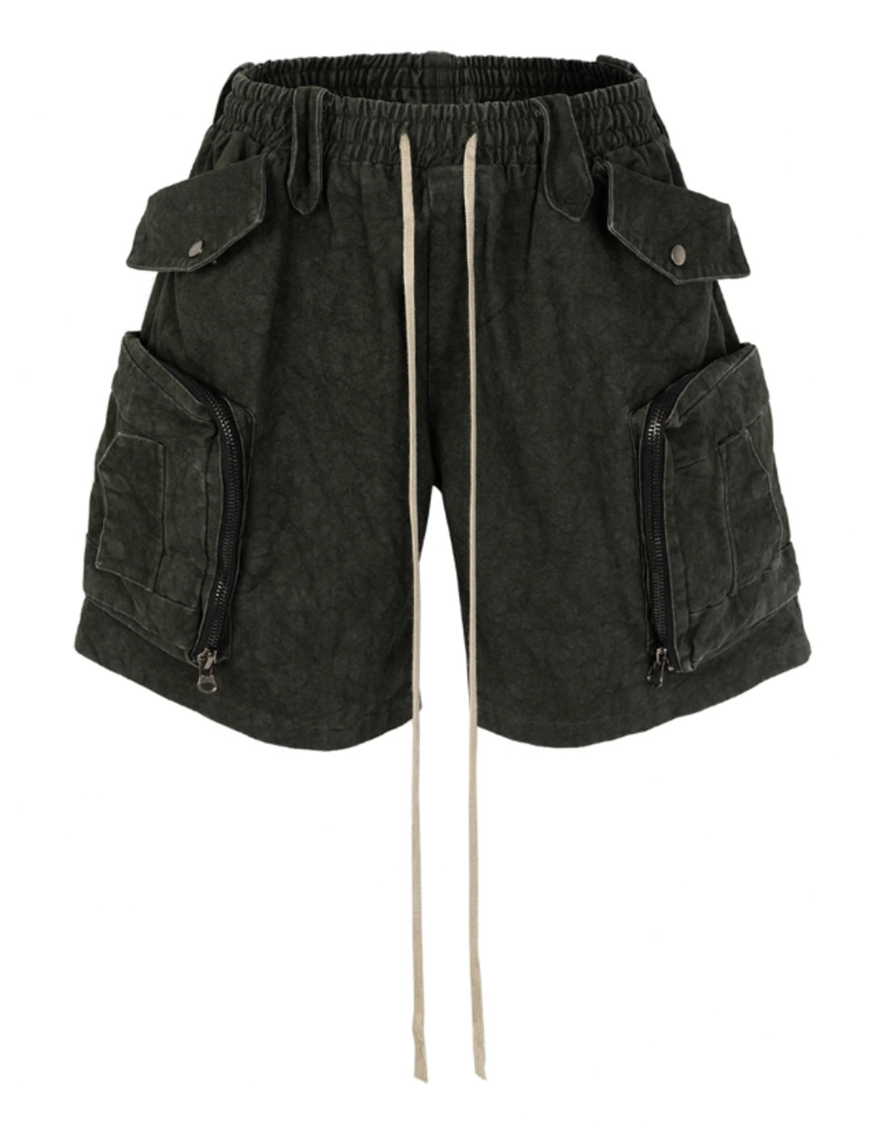 DRAWSTRING JUMBO POCKET CARGO SHORTS