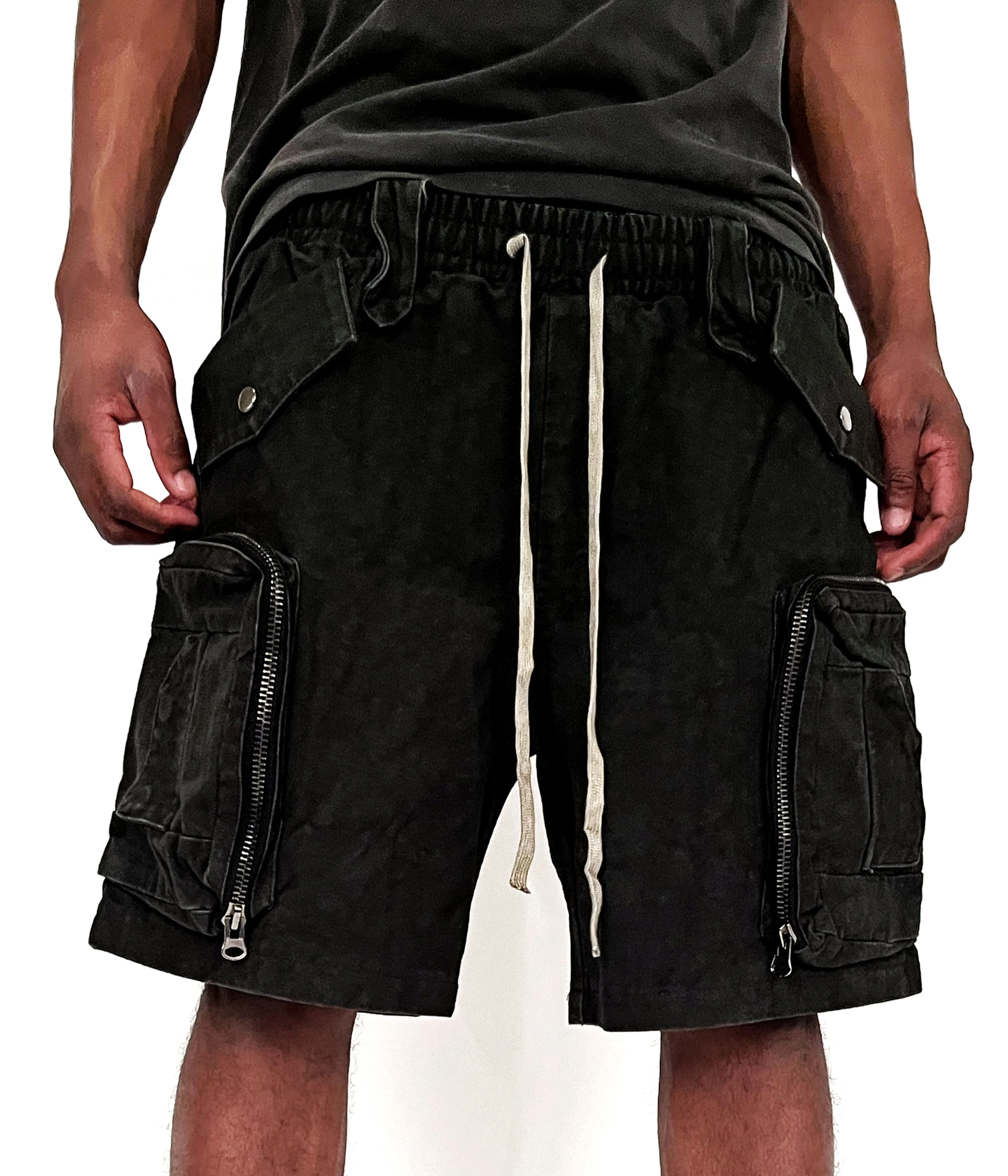 DRAWSTRING JUMBO POCKET CARGO SHORTS - Image 2