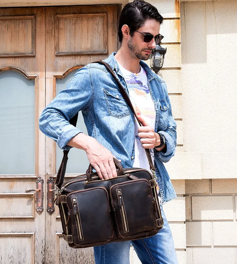 Dublin Leather Backpack Briefcase 2-in-1 - Image 10