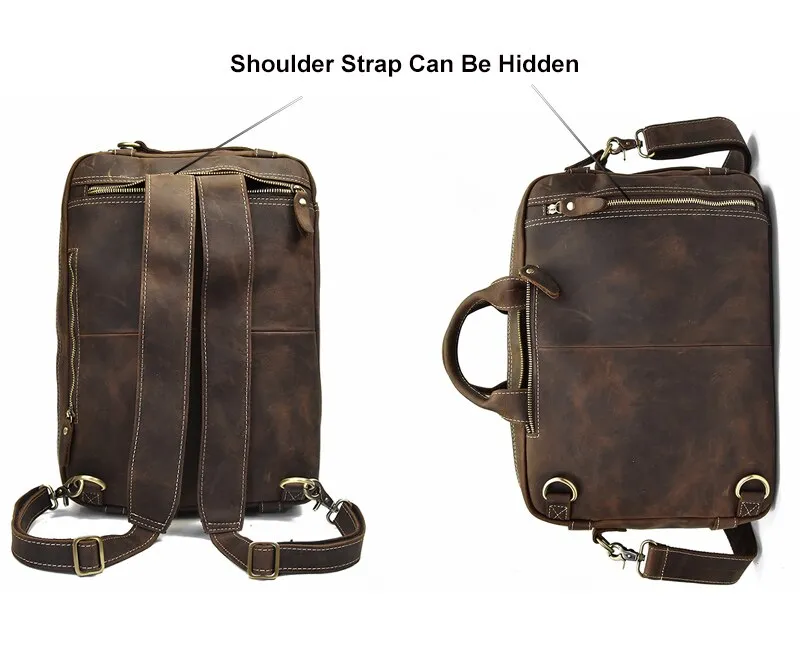Dublin Leather Backpack Briefcase 2-in-1 - Image 11