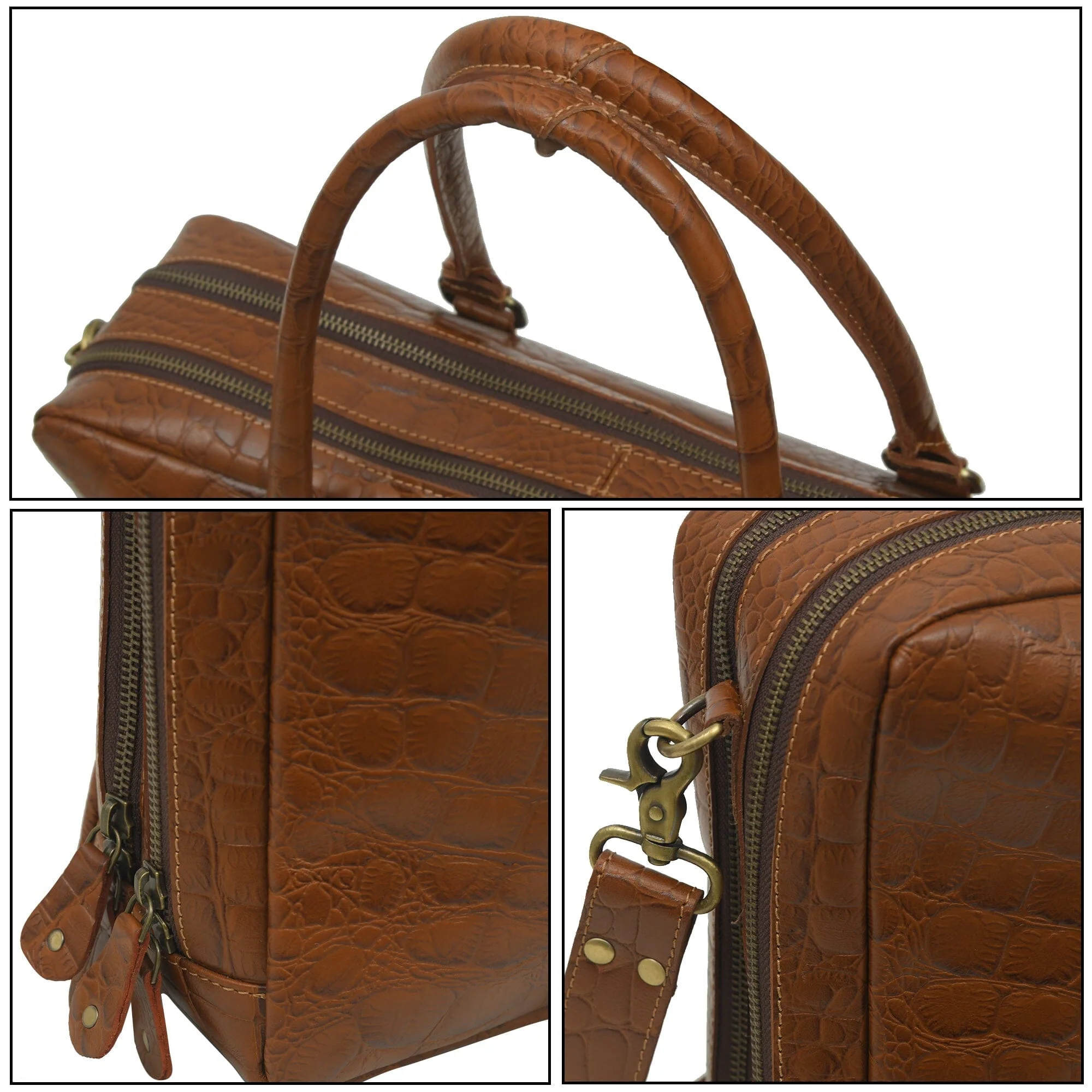 Easton Premium Buffalo Leather Laptop Office Briefcase - Image 10