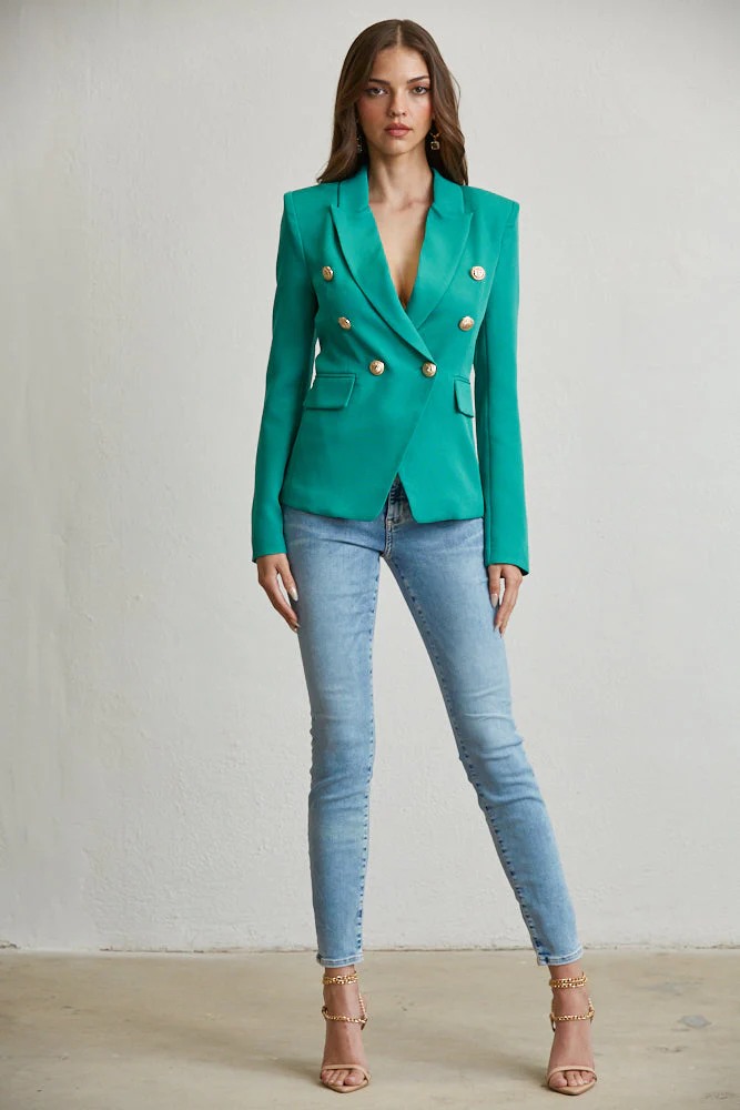 Elegant Gold Button Blazer - Image 14