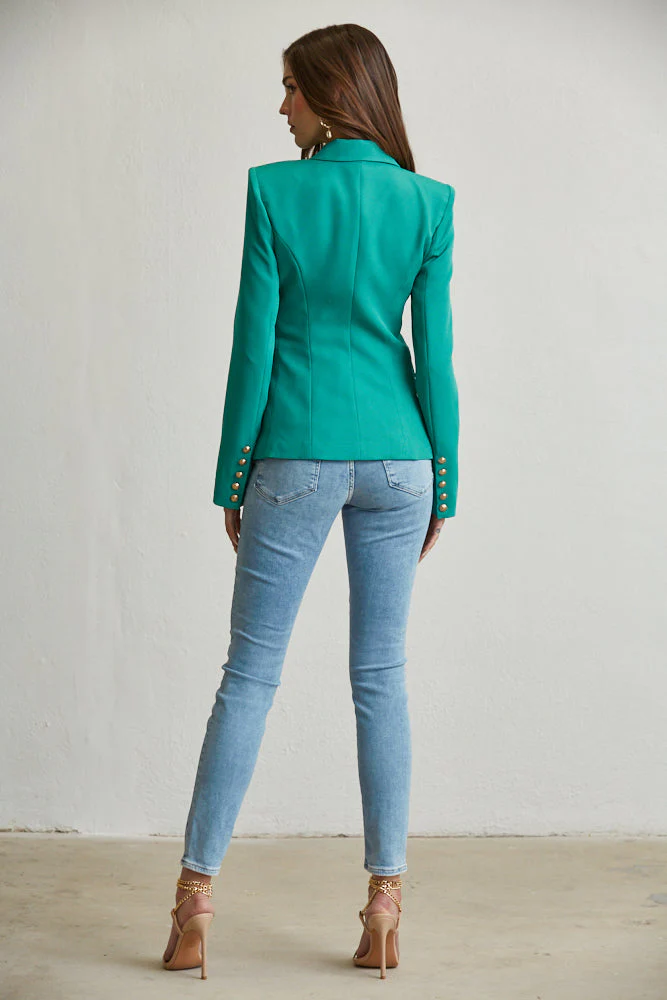 Elegant Gold Button Blazer - Image 15