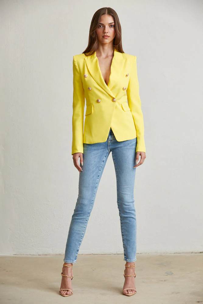 Elegant Gold Button Blazer - Image 5
