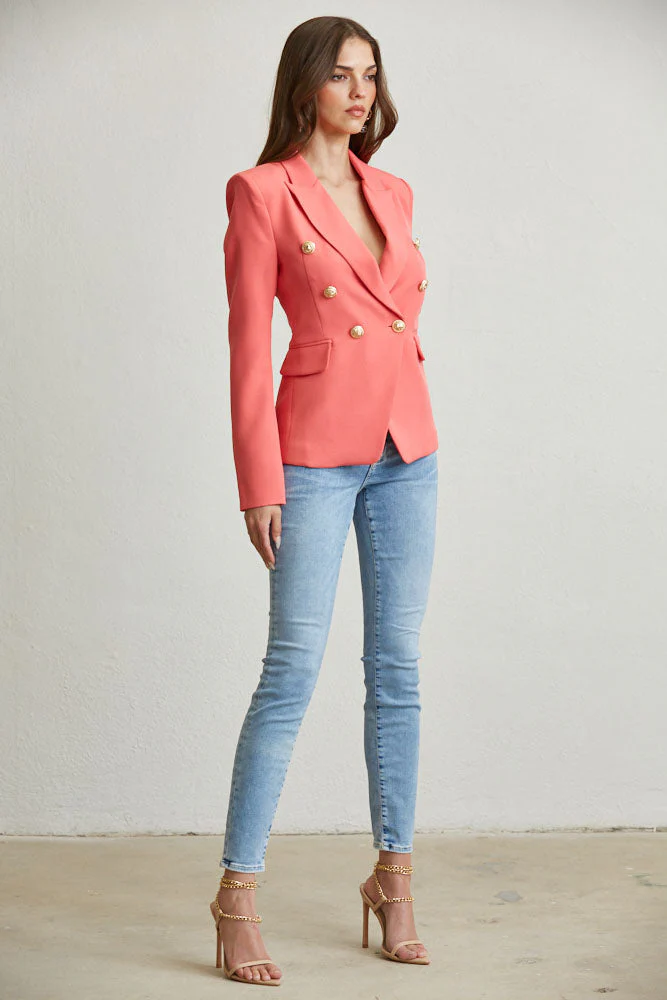 Elegant Gold Button Blazer - Image 7