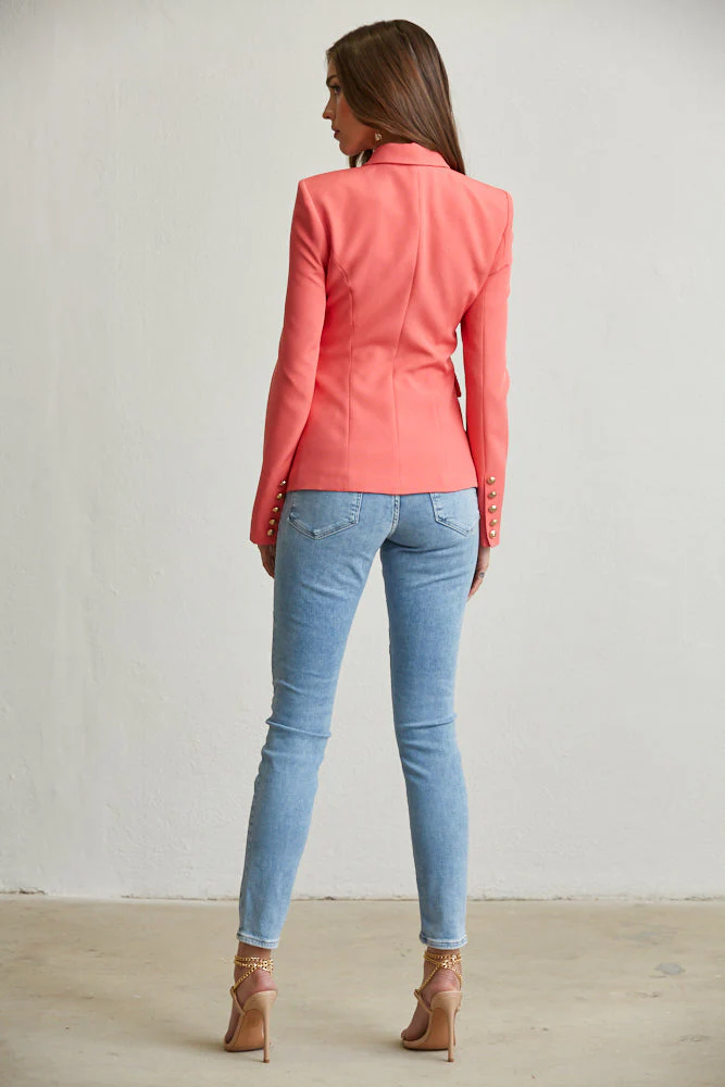 Elegant Gold Button Blazer - Image 9