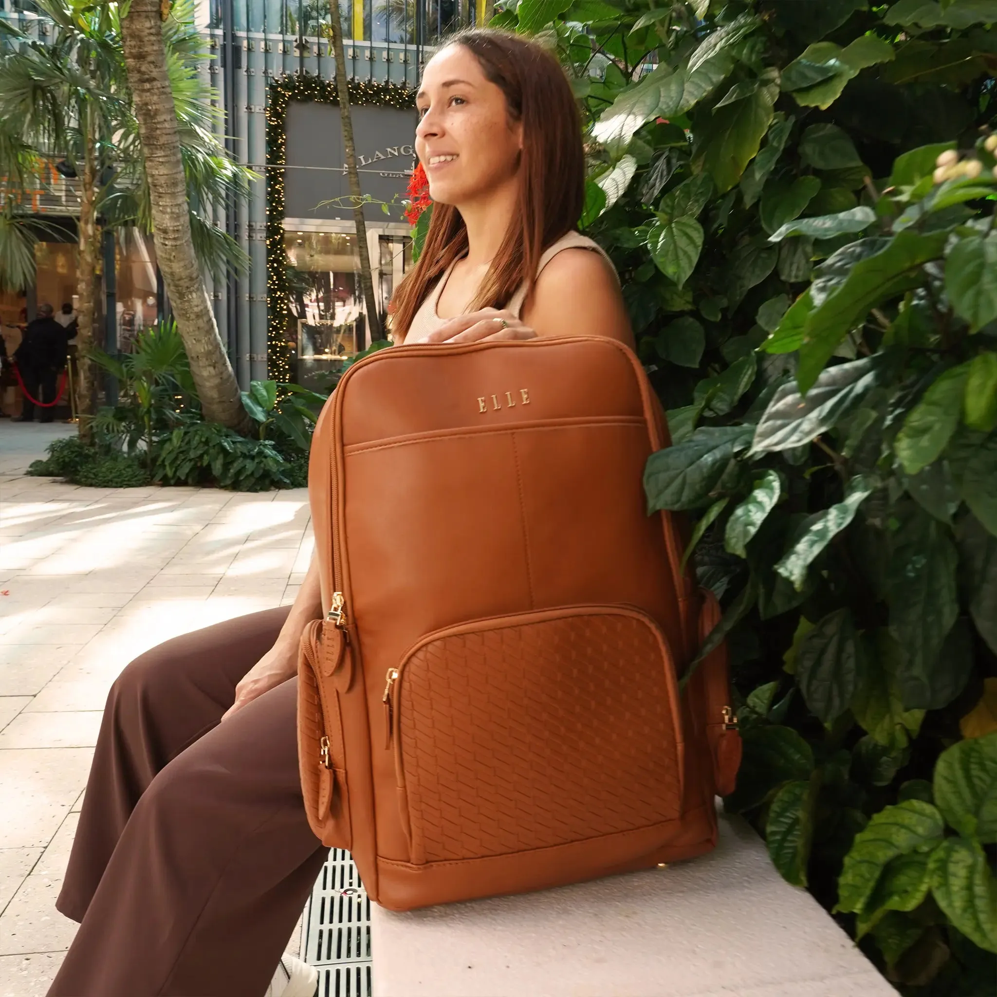 Leisure Luxe 27L Vegan Leather Backpack - Image 13