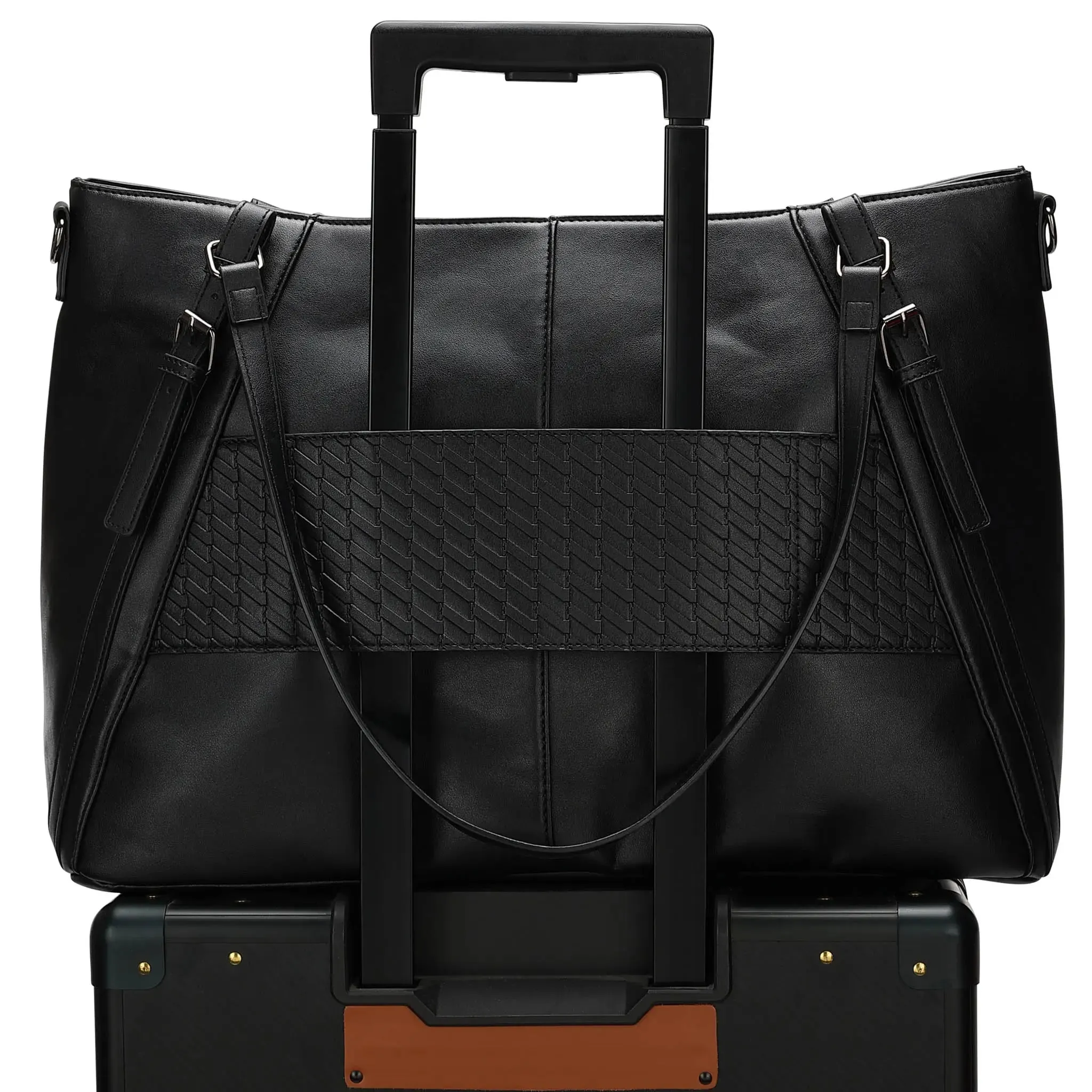 Leisure Luxe 33L Vegan Leather Weekender Tote Bag - Image 15