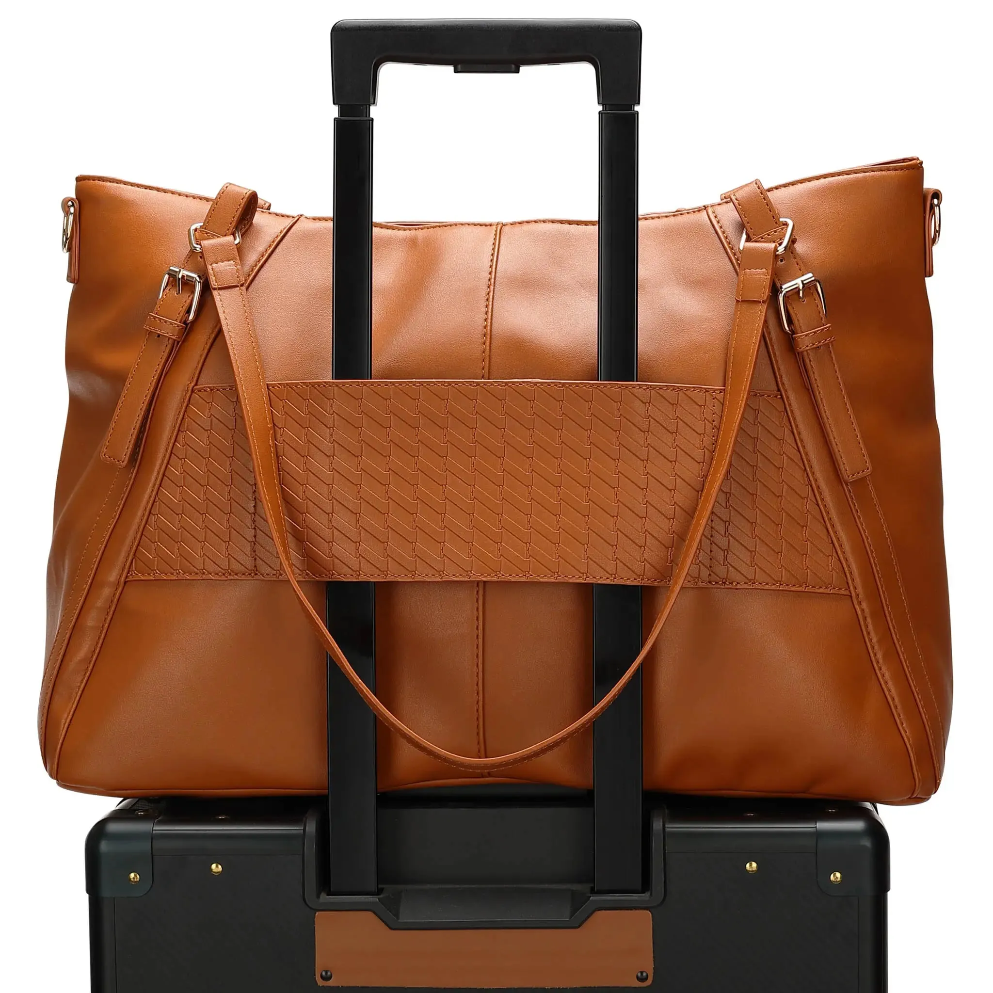 Leisure Luxe 33L Vegan Leather Weekender Tote Bag - Image 5