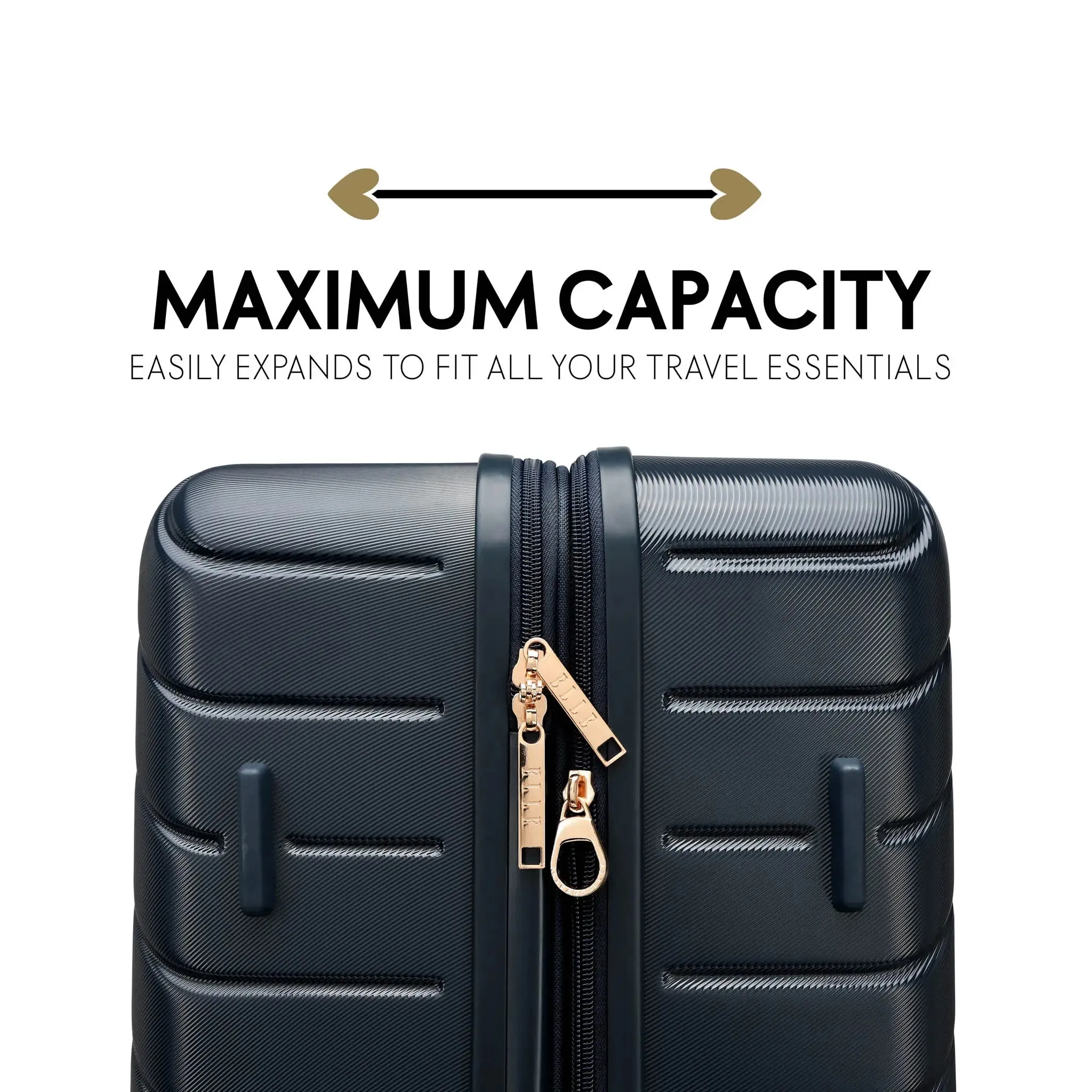 Louvre 2 Piece Expandable Polycarbonate Luggage Set - Image 4