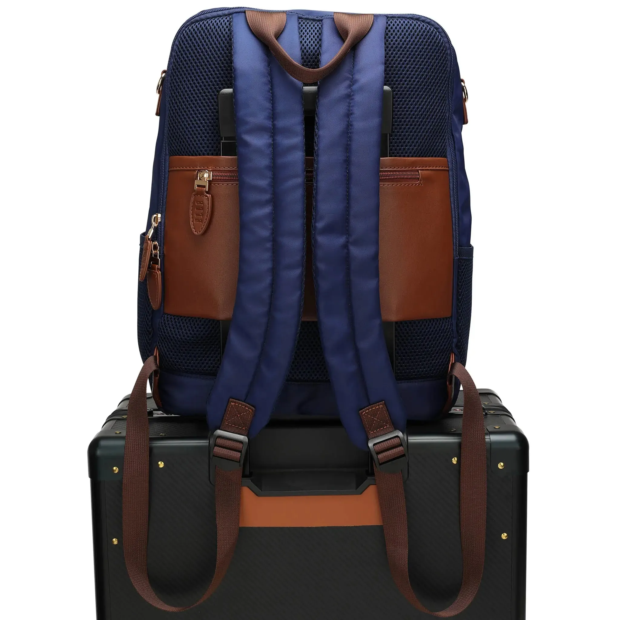 Luxe Journey 18L Twill and Vegan Leather Backpack - Image 11
