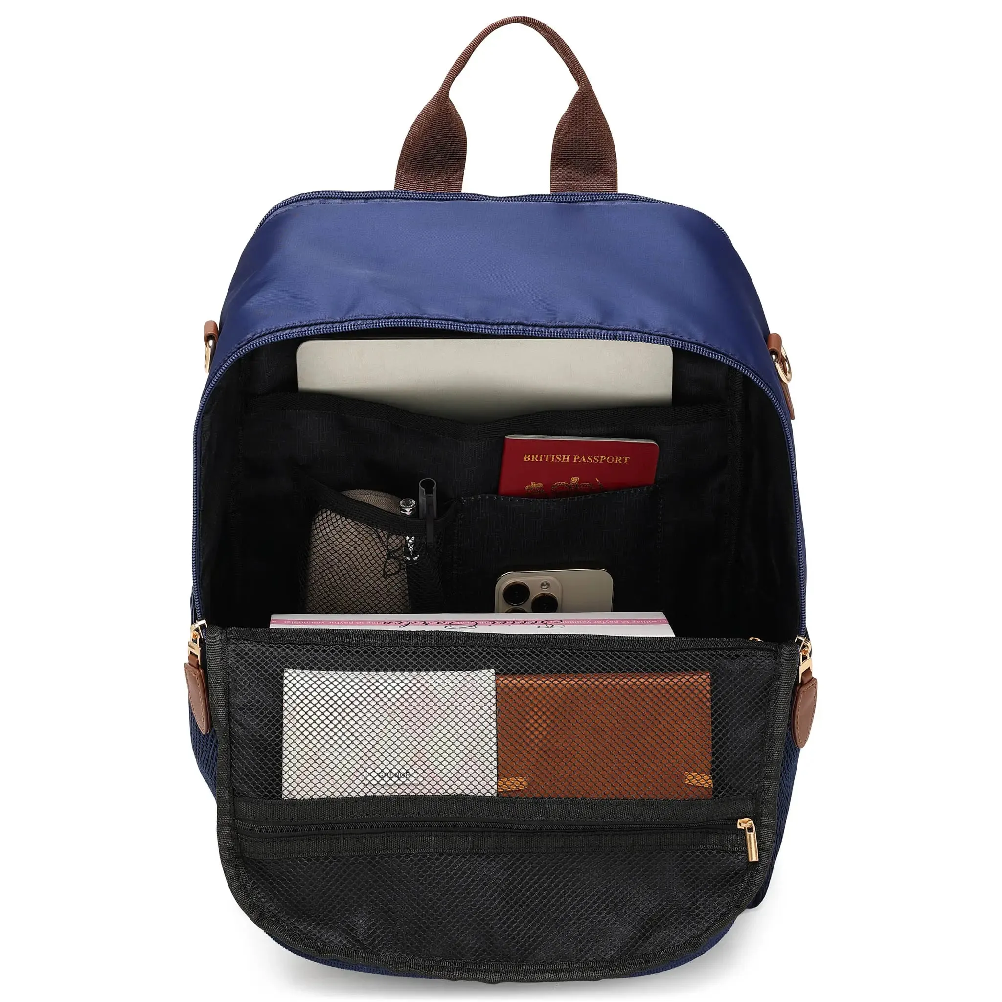 Luxe Journey 18L Twill and Vegan Leather Backpack - Image 9