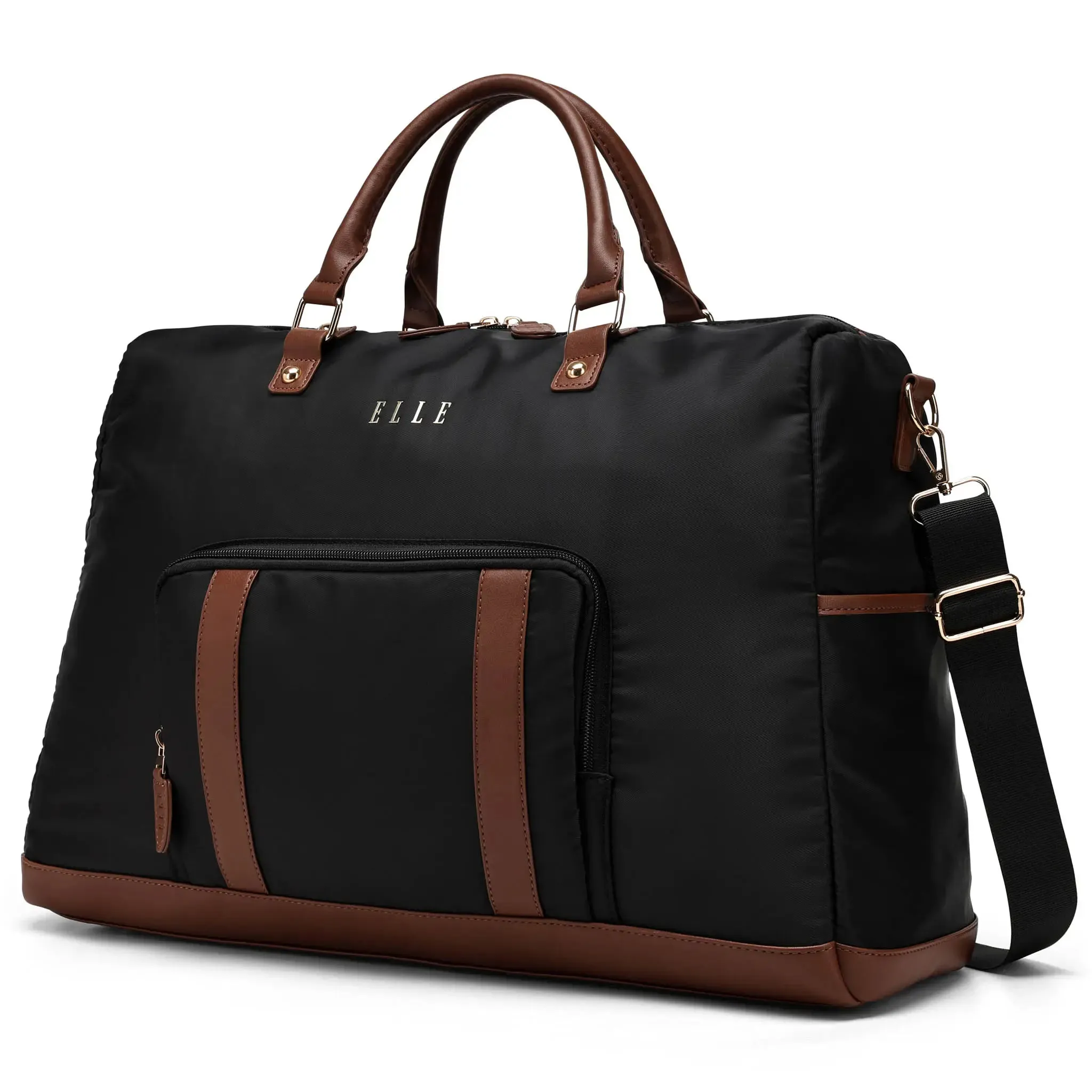 Luxe Journey 30L Twill and Vegan Leather Weekender Duffel Bag - Image 10