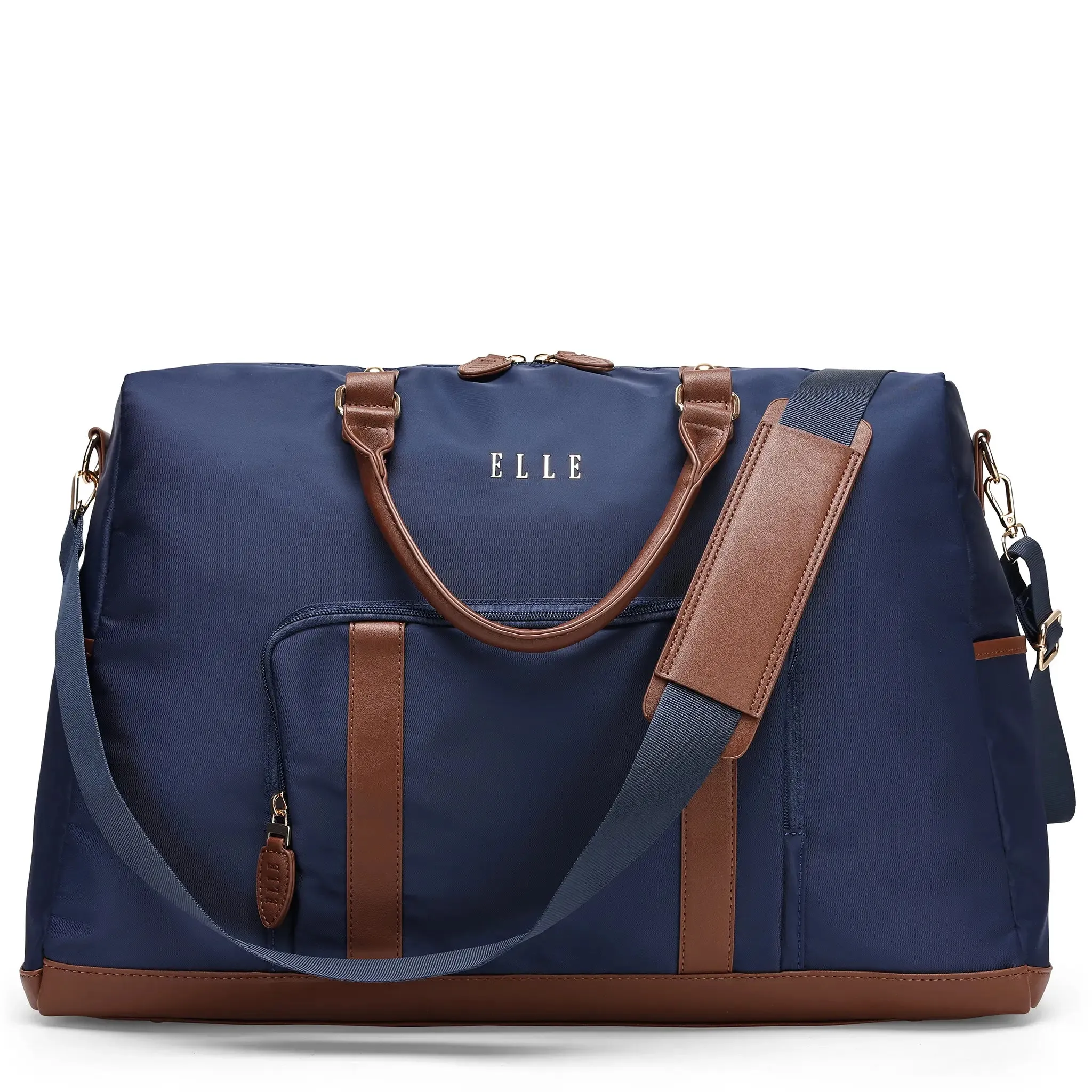 Luxe Journey 30L Twill and Vegan Leather Weekender Duffel Bag - Image 16