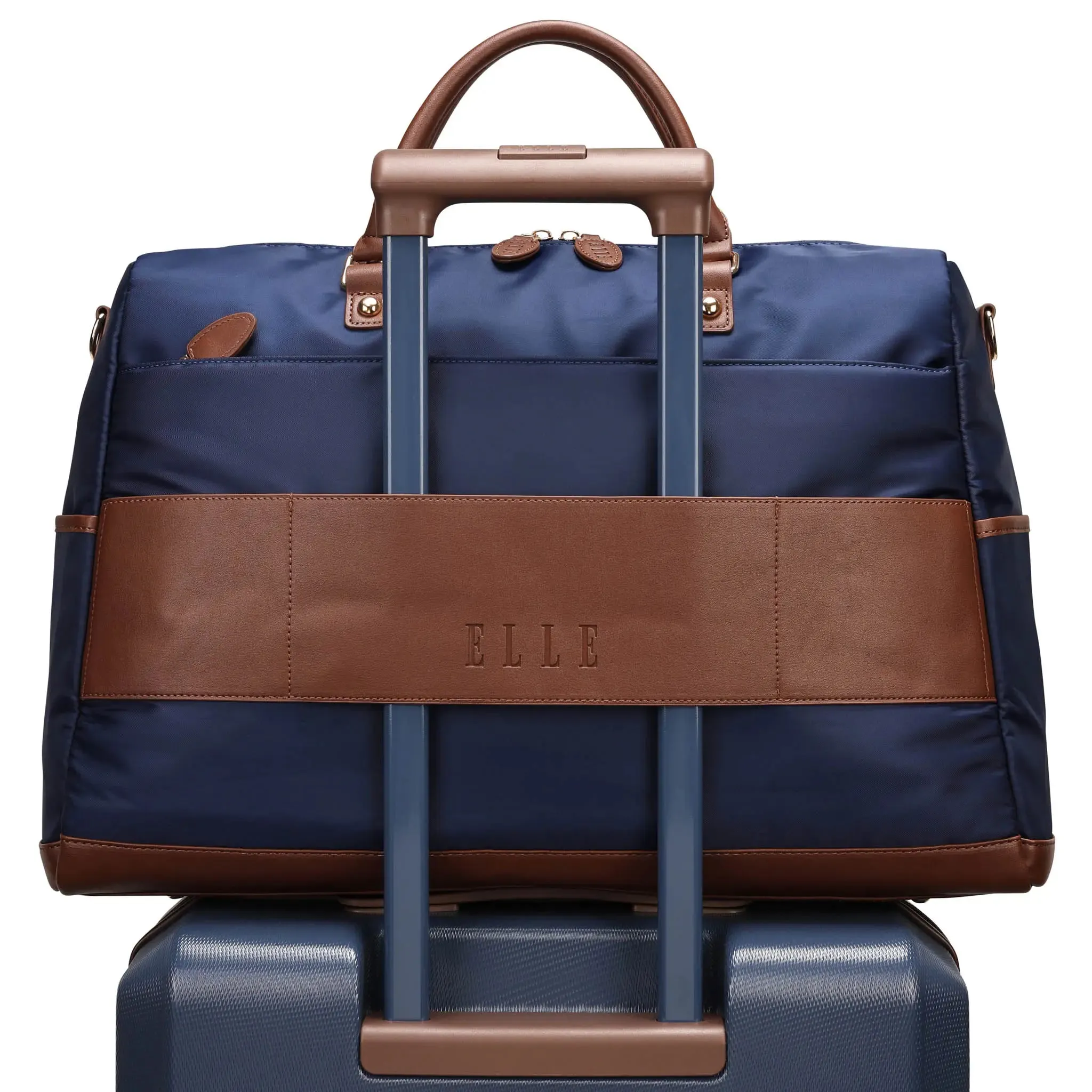 Luxe Journey 30L Twill and Vegan Leather Weekender Duffel Bag - Image 19
