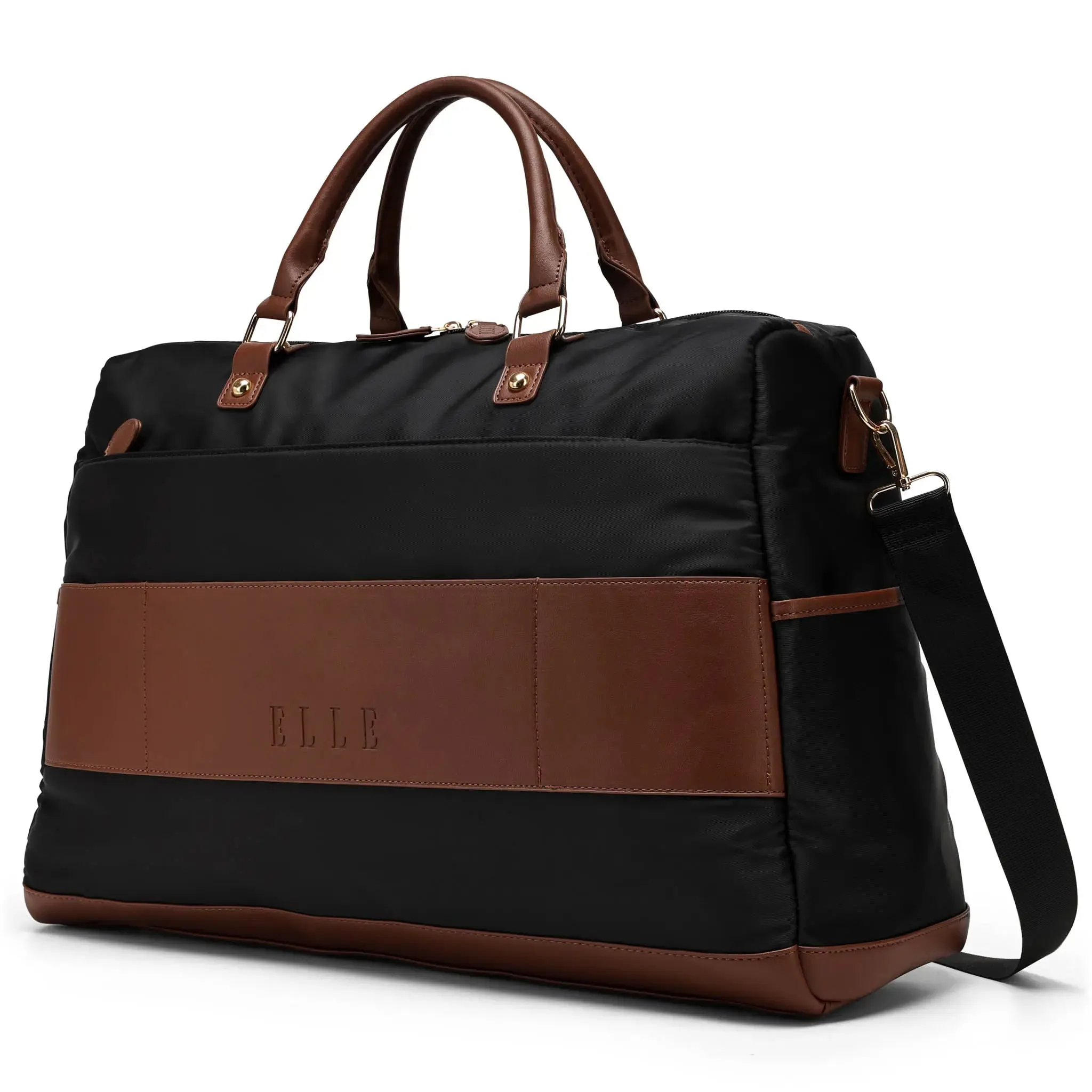 Luxe Journey 30L Twill and Vegan Leather Weekender Duffel Bag - Image 7