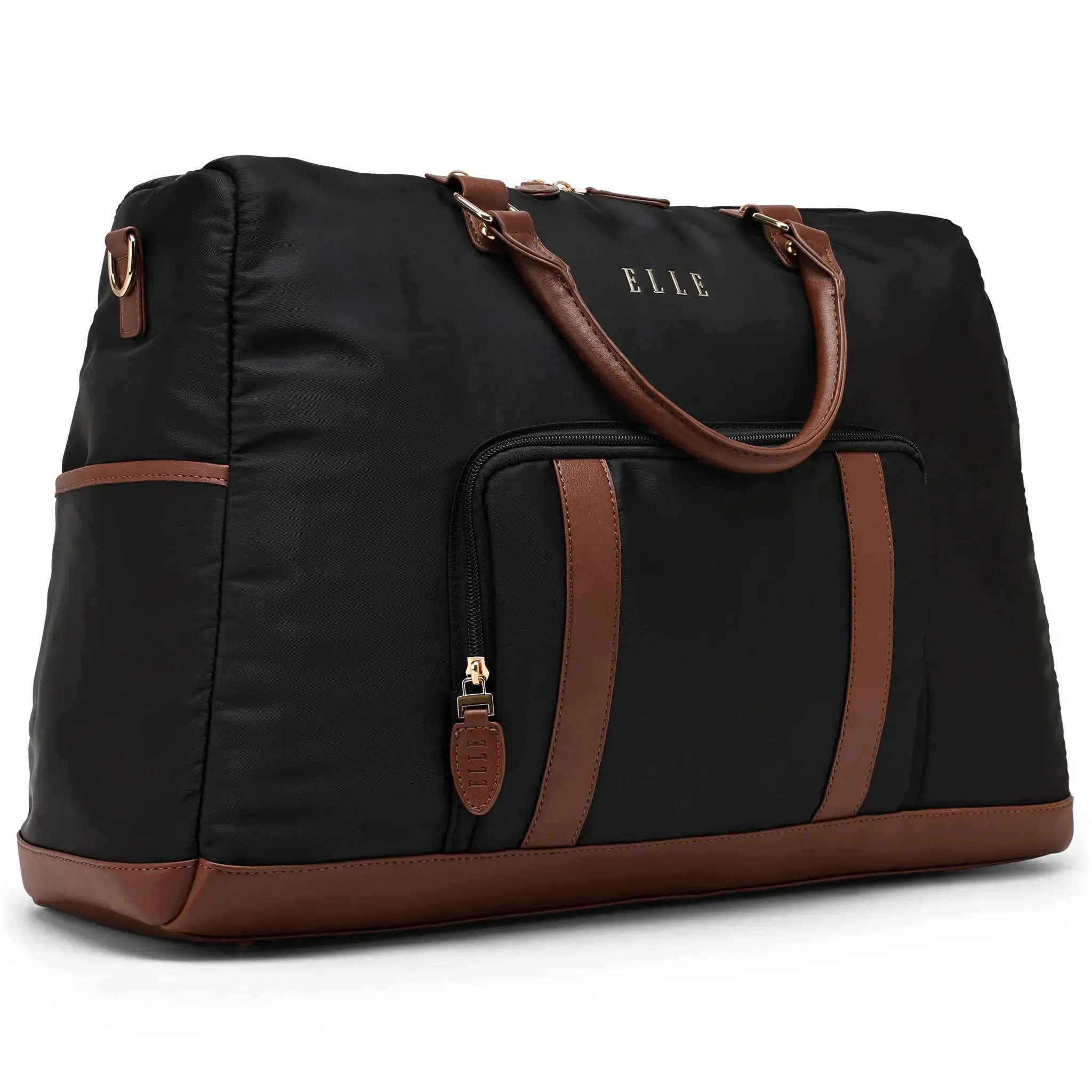Luxe Journey 30L Twill and Vegan Leather Weekender Duffel Bag - Image 9