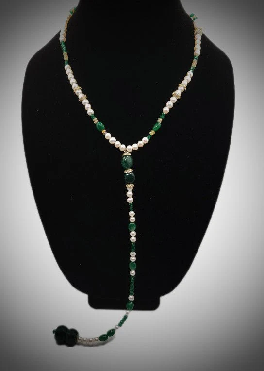 Emerald and Pearl Necklace - Image 2
