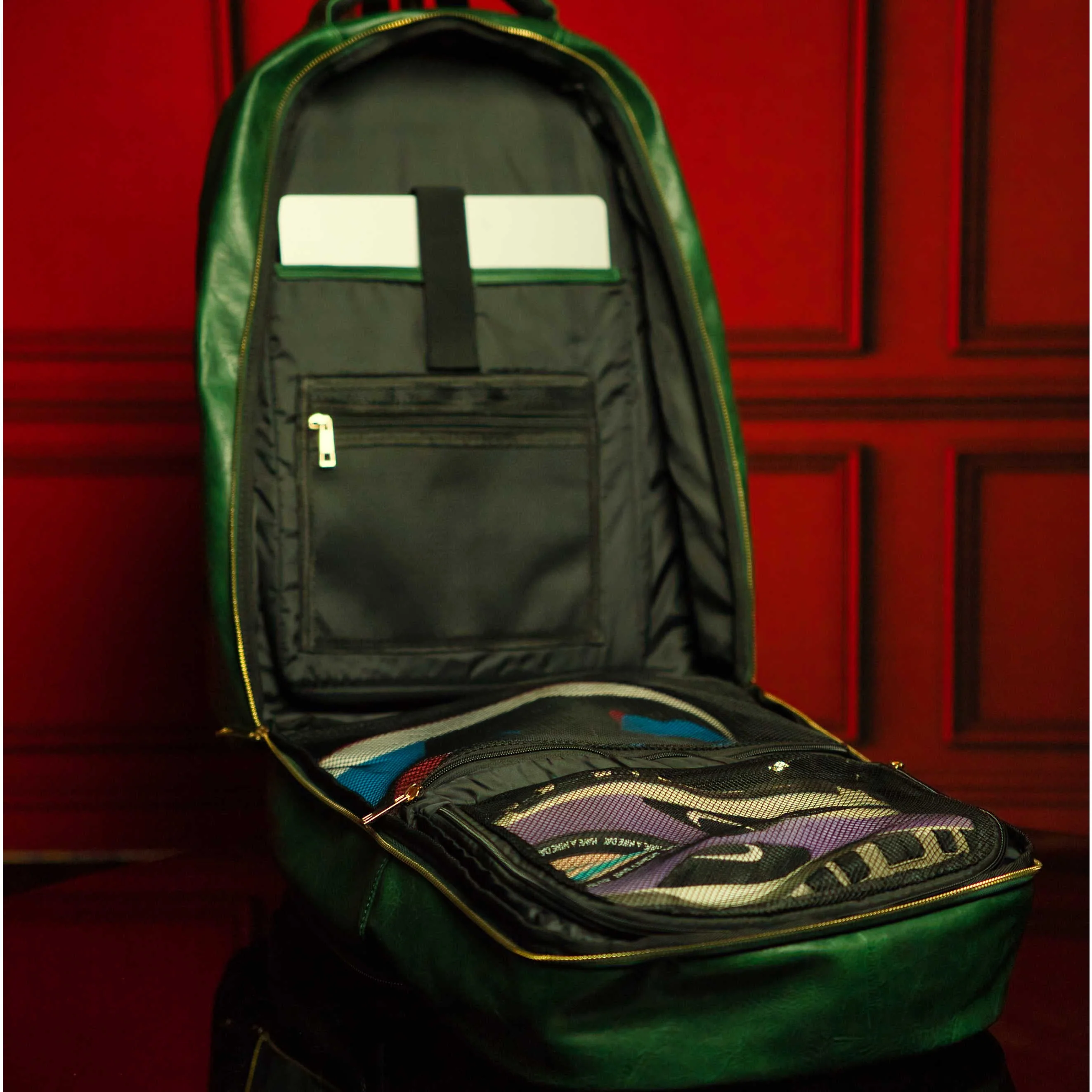 Emerald Green Leather Commuter Bag (XL Design) - Image 2
