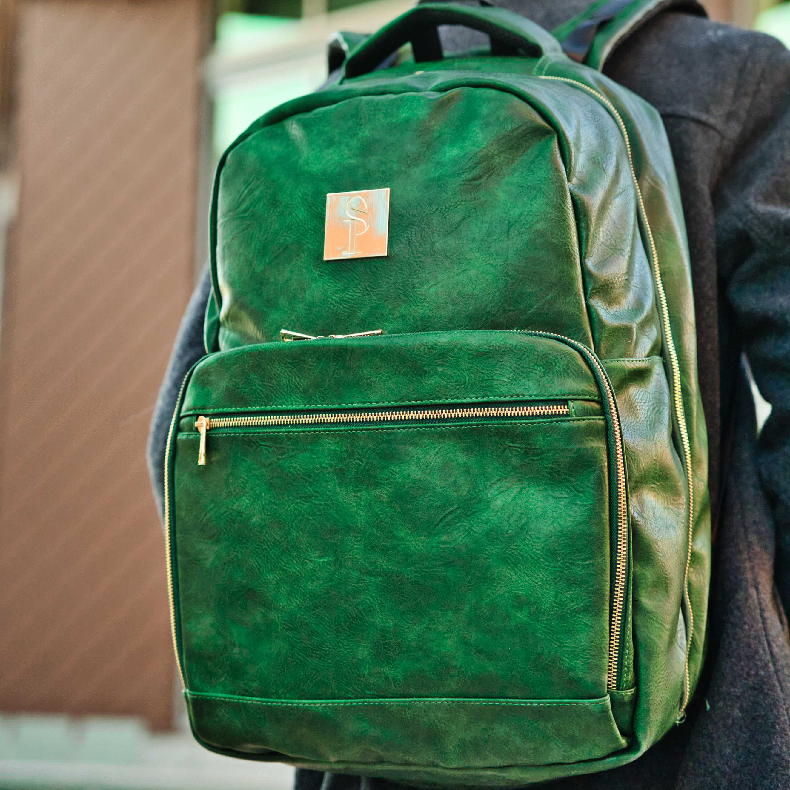 Emerald Green Leather Commuter Bag (XL Design) - Image 7