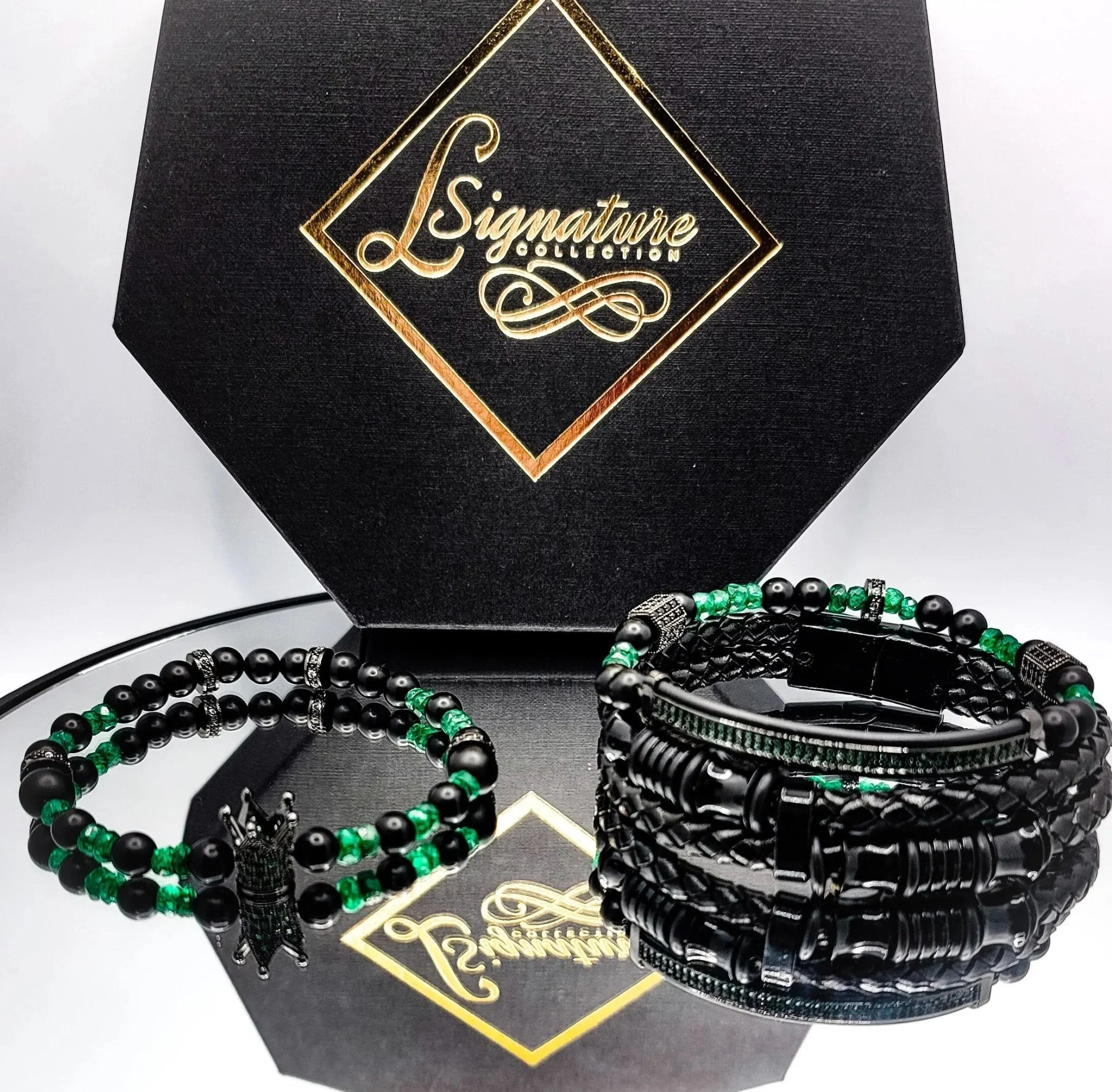 Emerald Stone Bracelet Set - Image 2