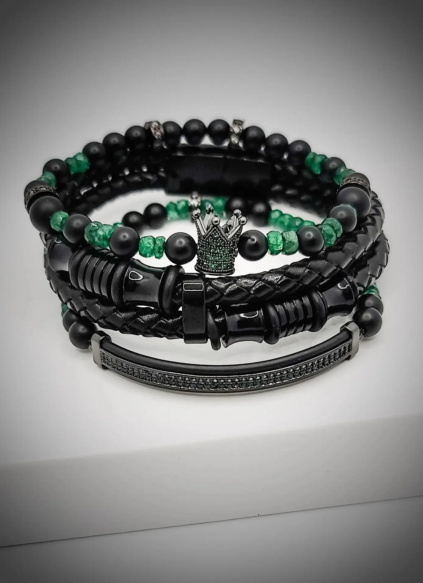 Emerald Stone Bracelet Set - Image 3