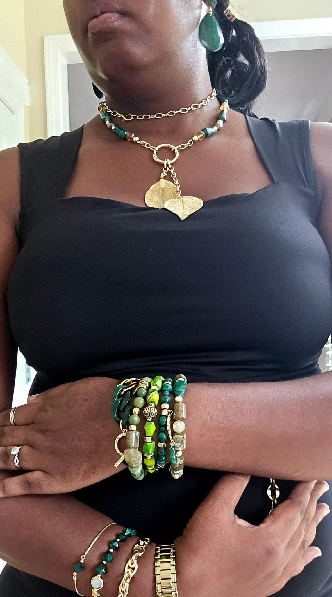 Emperial Green Bracelet Set | Malachite, Jade, Jasper, and Emeralds - Image 3