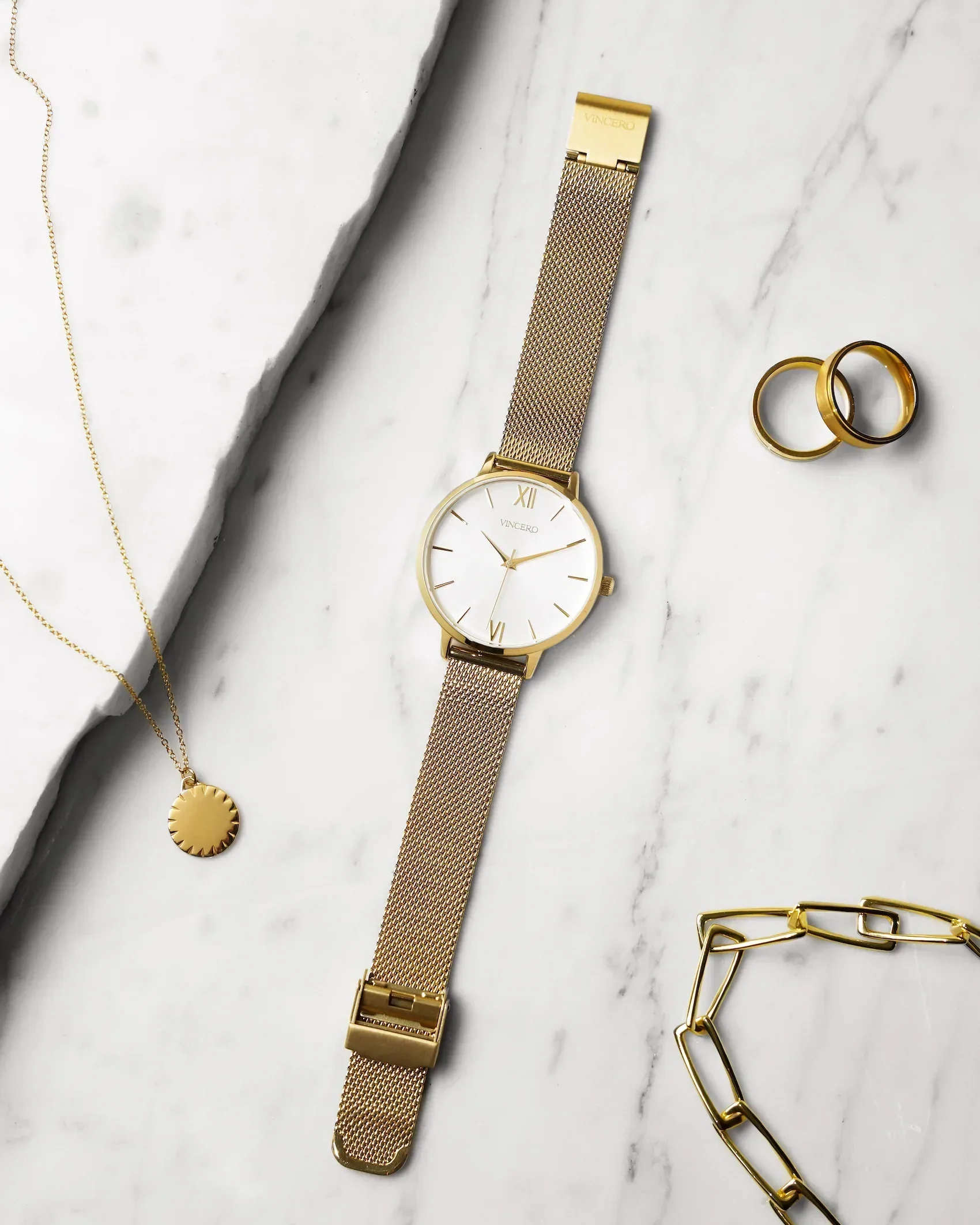 Eros Mesh Petite Women's Watch - Gold + Satin - Image 3