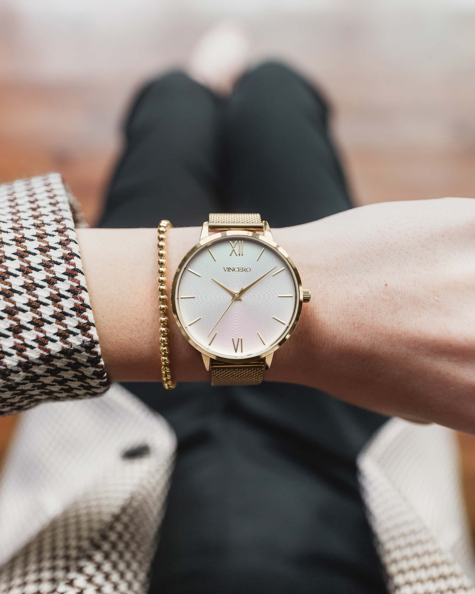 Eros Mesh Petite Women's Watch - Gold + Satin - Image 4