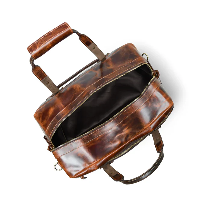 Espresso Elegance Carry on Duffel - Saddle Tan - Image 6