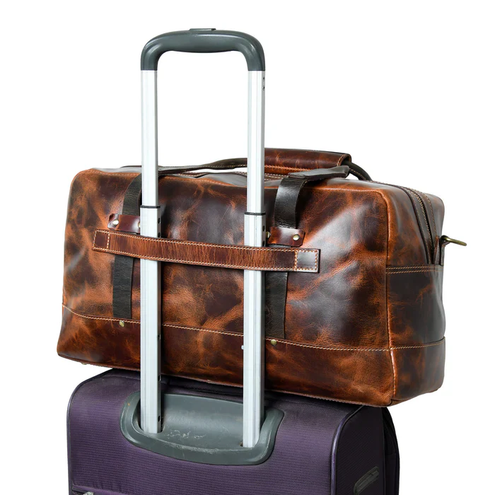 Espresso Elegance Carry on Duffel - Saddle Tan - Image 7
