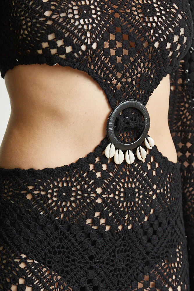 Eupheria Crochet Knit Trumpet Sleeves Dress - Image 13