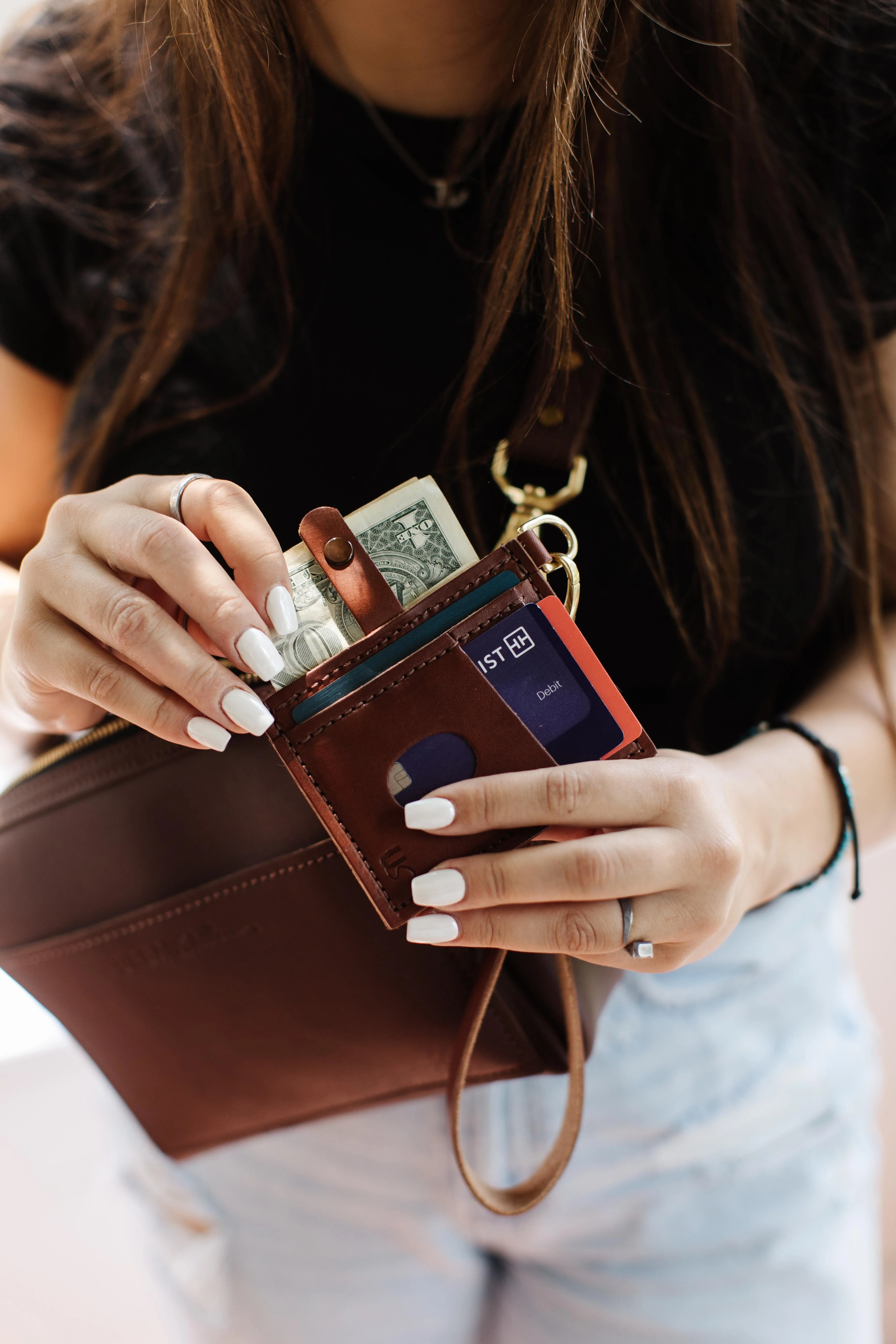 Everly Wristlet Wallet – Compact Leather Card Holder - Image 8