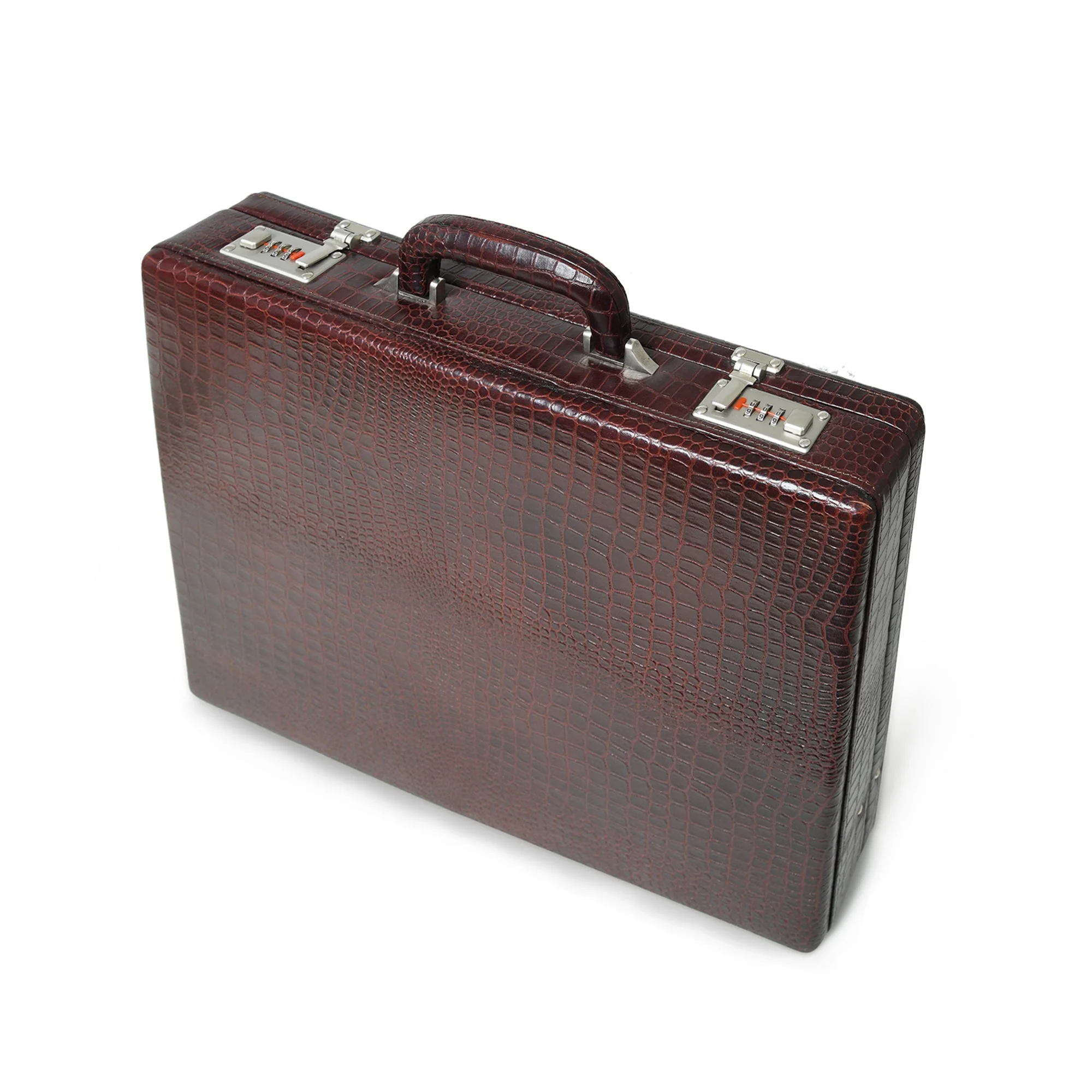 Executive Croco Leather Briefcase/Suitcase- Brown - Image 6