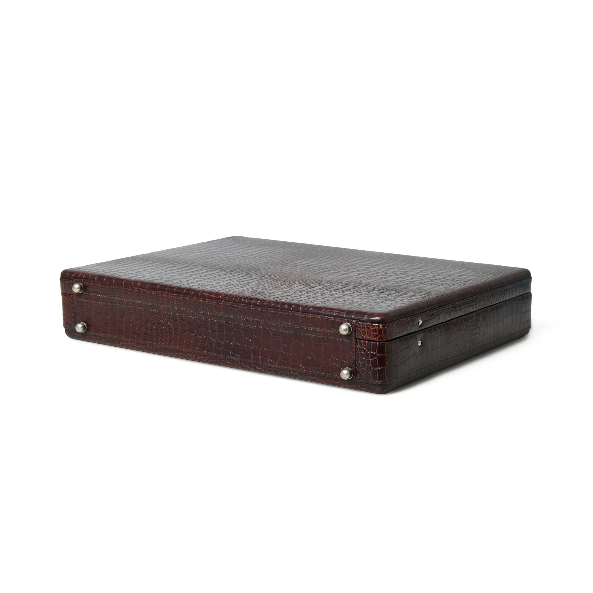 Executive Croco Leather Briefcase/Suitcase- Brown - Image 8