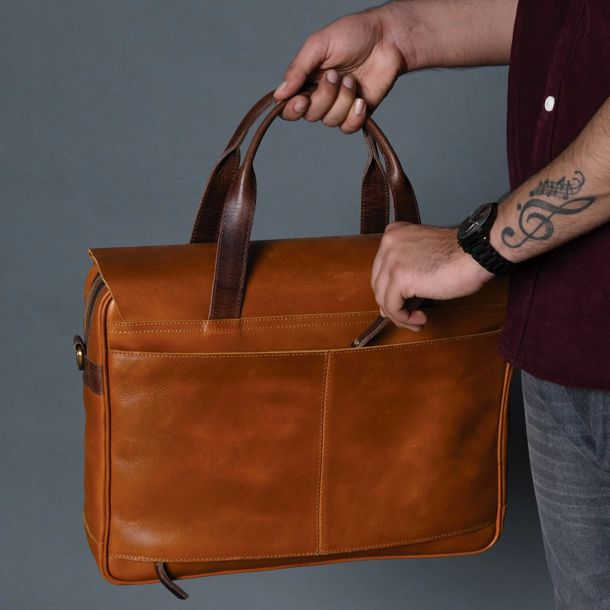 Executive Travel Briefcase Satchel Bag - Image 2