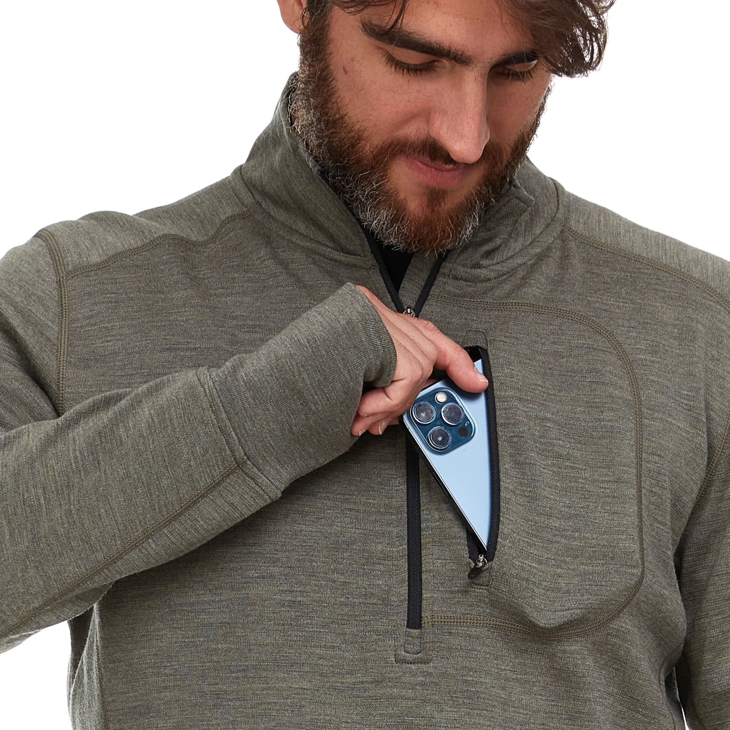 Expedition - Men's Wool 1/4 Zip Wilderness - Image 4