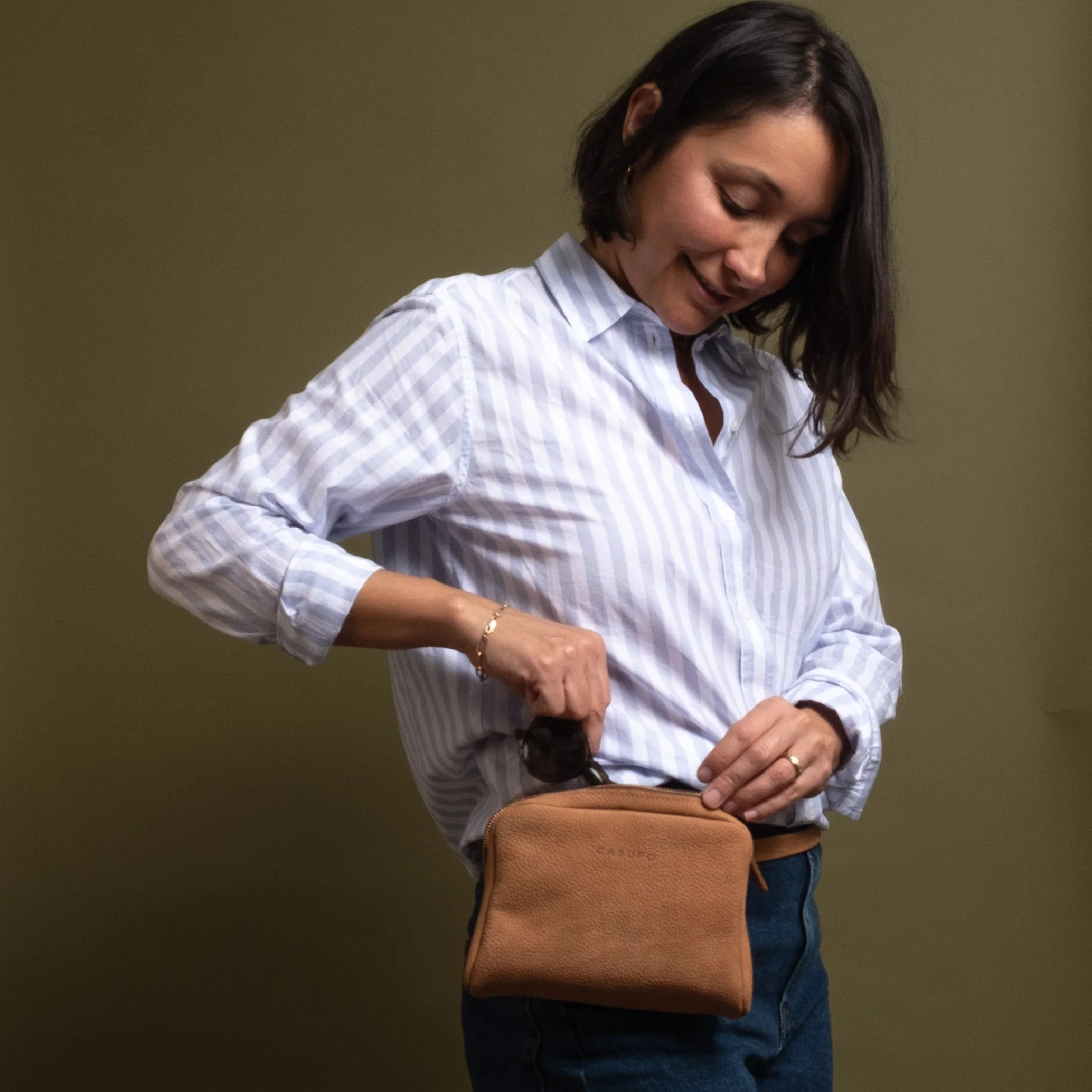 Fanny Pack Crossbody Bag - Sand - Image 6