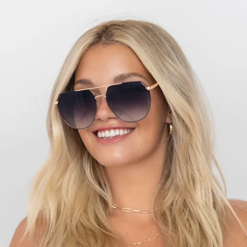 Farrah - Midnight Square Aviator Sunglasses - Image 2