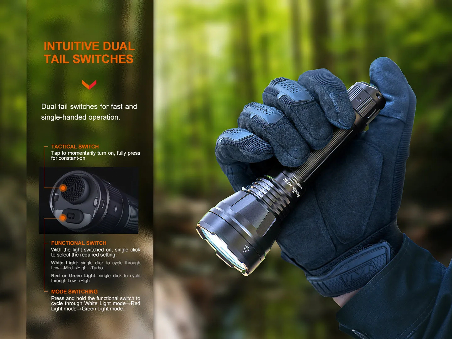 HT32 Hunting Flashlight with Red & Green Output - Image 2
