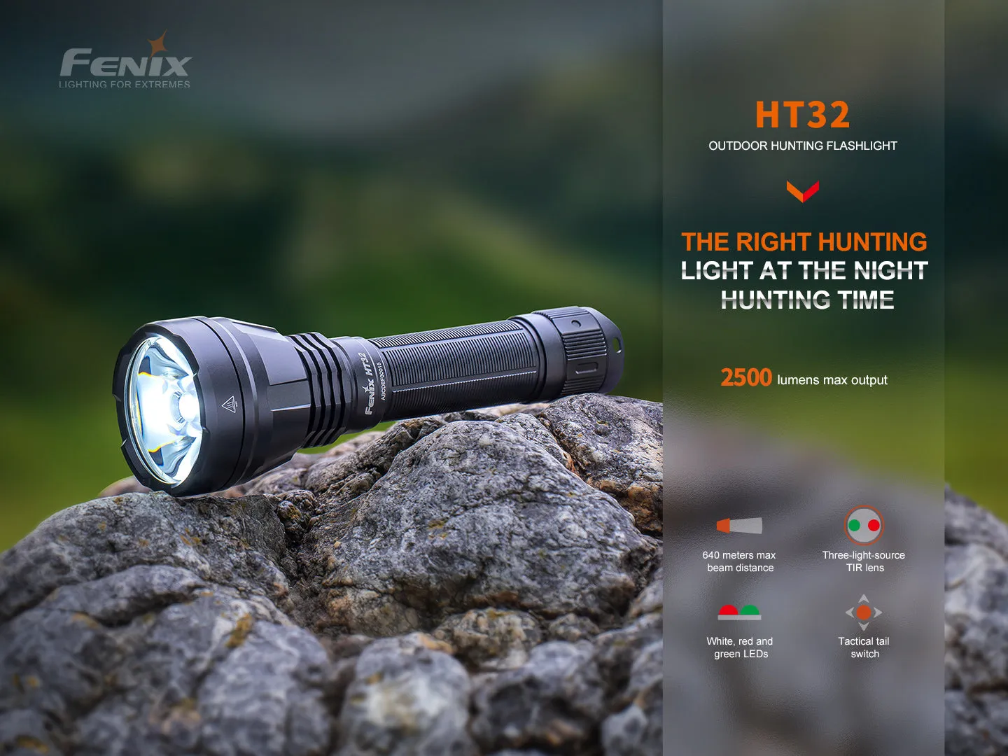 HT32 Hunting Flashlight with Red & Green Output - Image 3