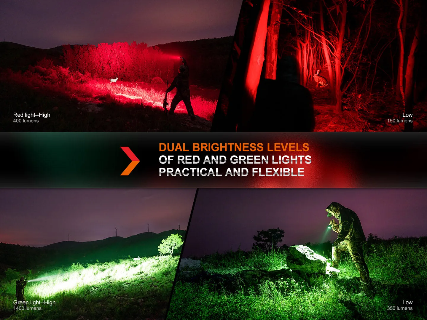 HT32 Hunting Flashlight with Red & Green Output - Image 6