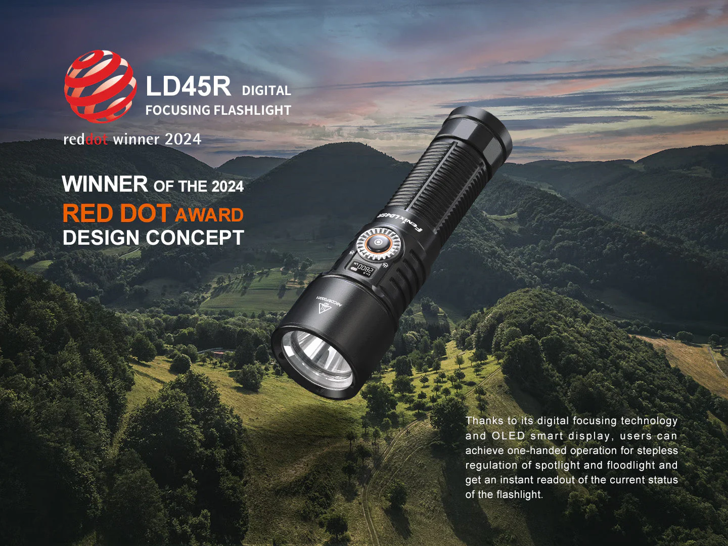 LD45R Digital Focus Rechargeable LED Flashlight - Image 5