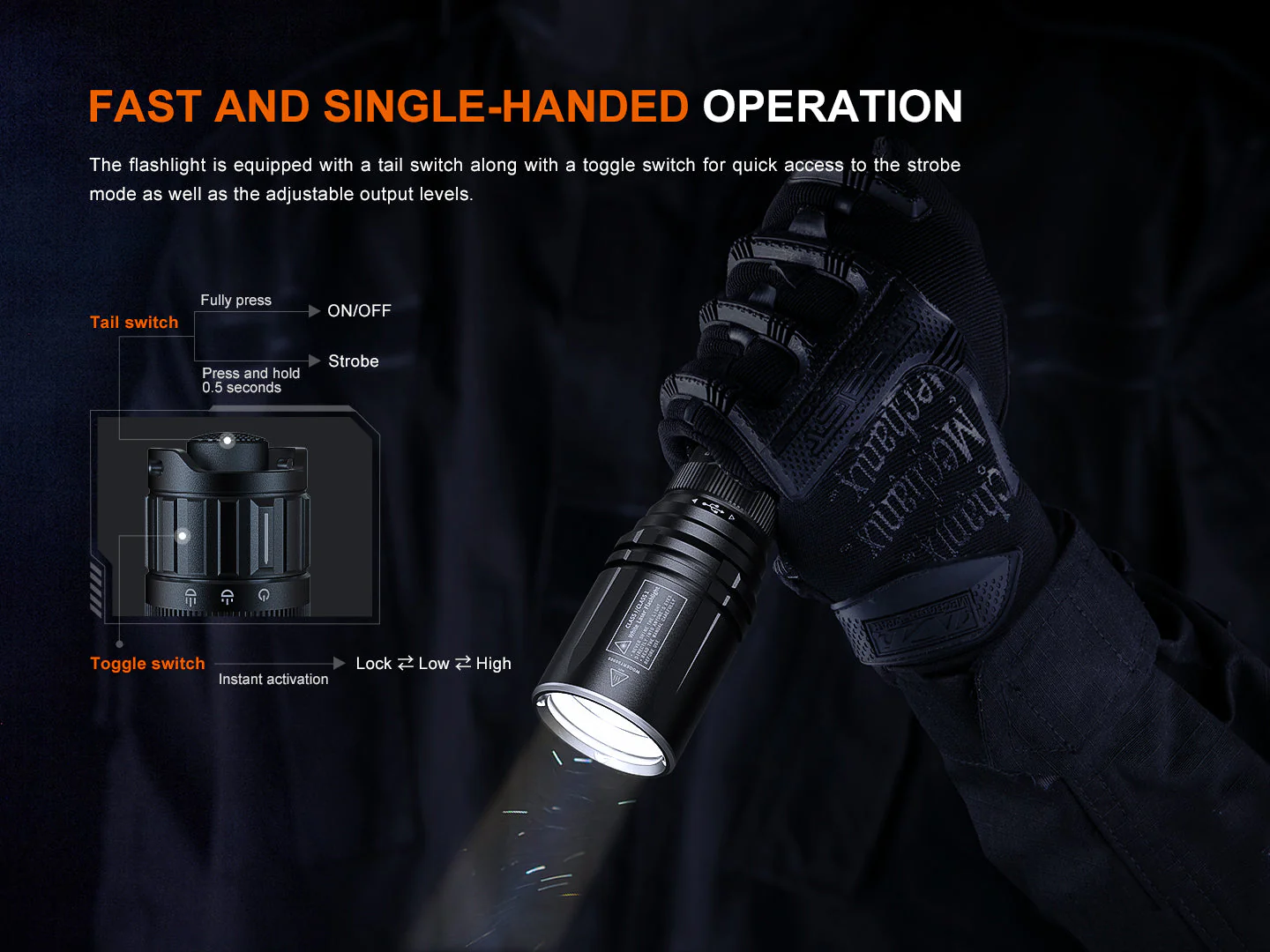 TK30R Tactical White Laser Rechargeable Flashlight - Image 11