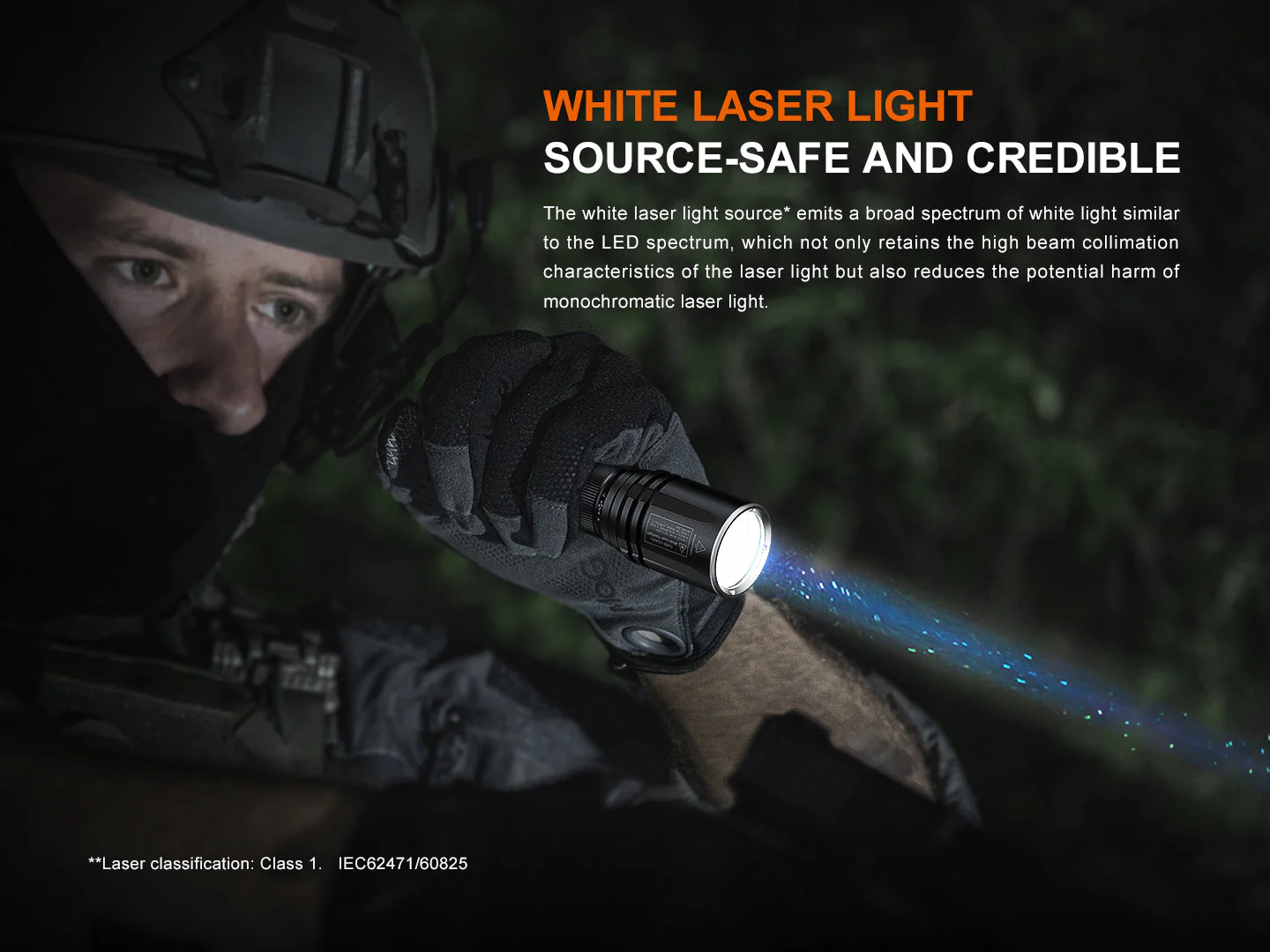 TK30R Tactical White Laser Rechargeable Flashlight - Image 2