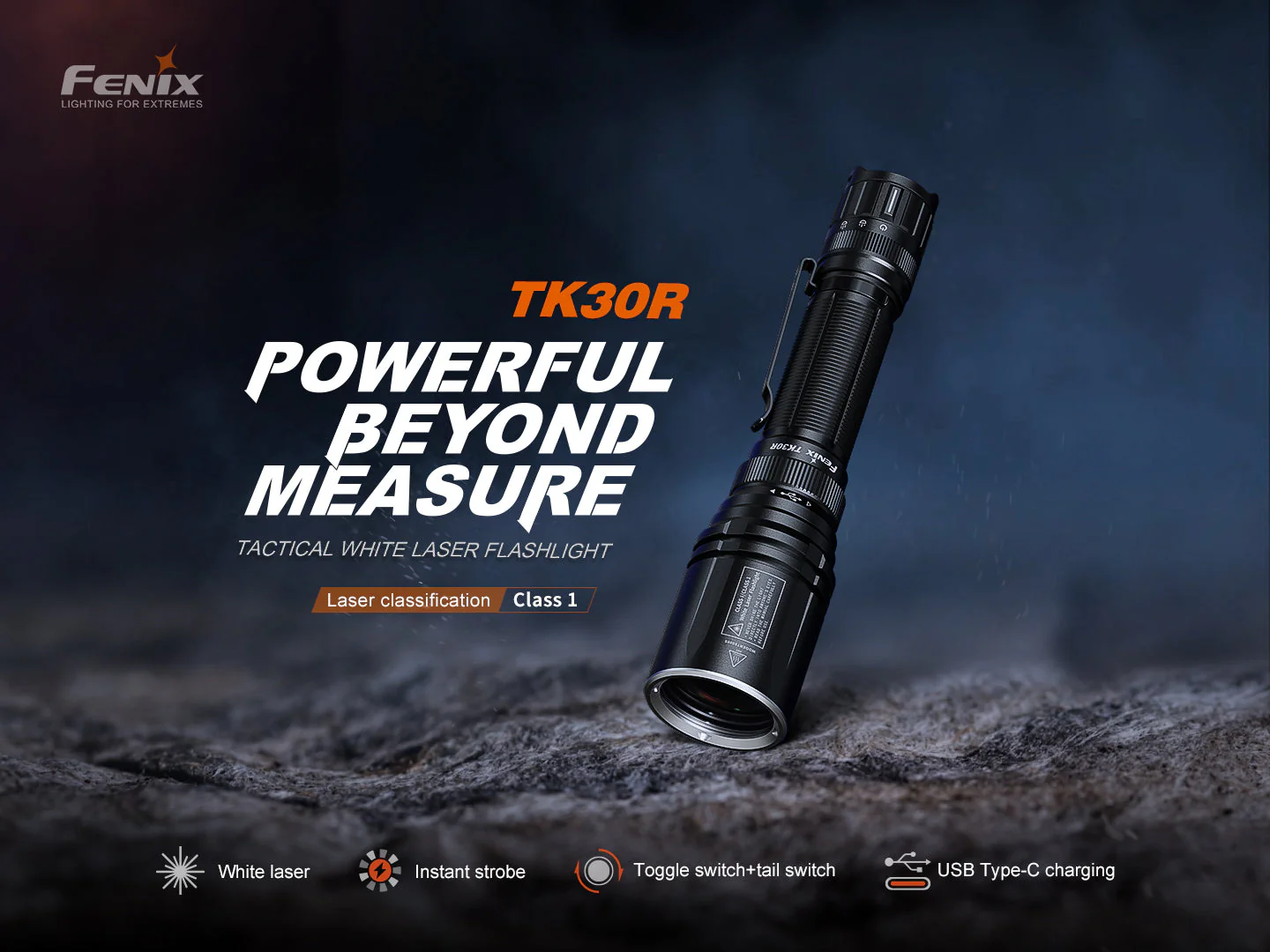 TK30R Tactical White Laser Rechargeable Flashlight - Image 3